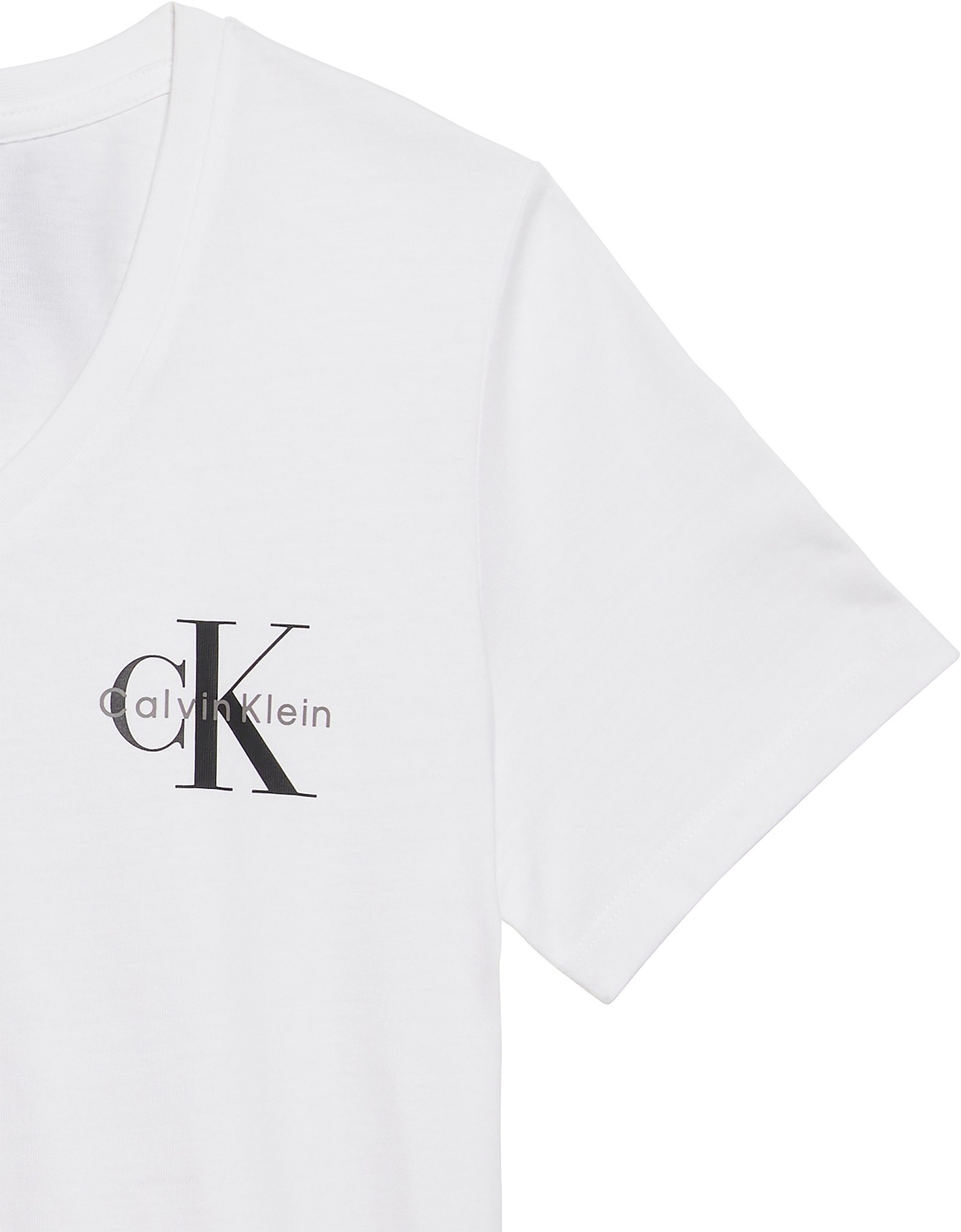 Calvin Klein Jeans Kurzarmshirt »A- Logo VN 2 pack Tee«, (Packung, 2er-Pack), Mit V-Ausschnitt