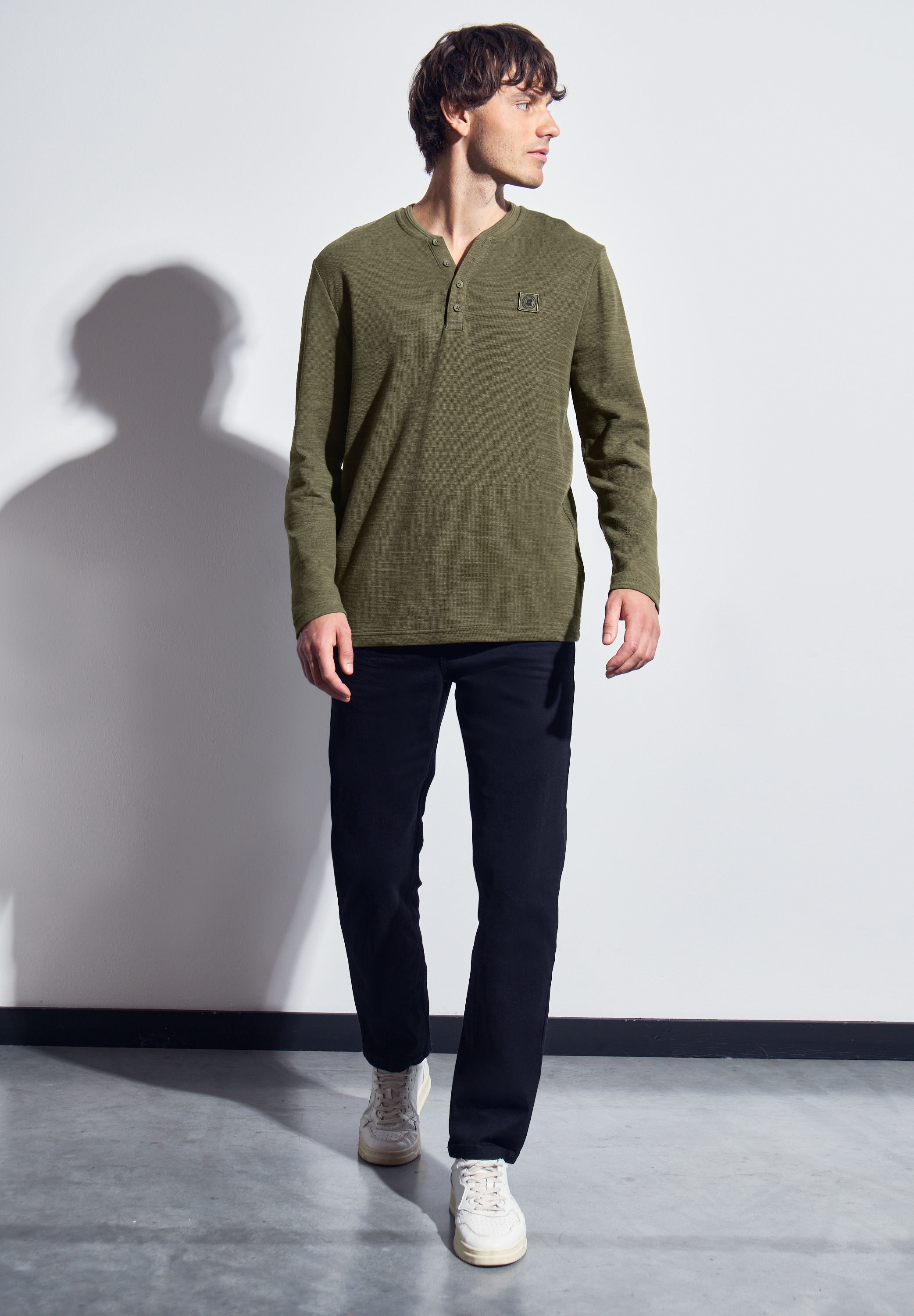 STREET ONE MEN Langarmshirt, im soften Baumwoll-Mix