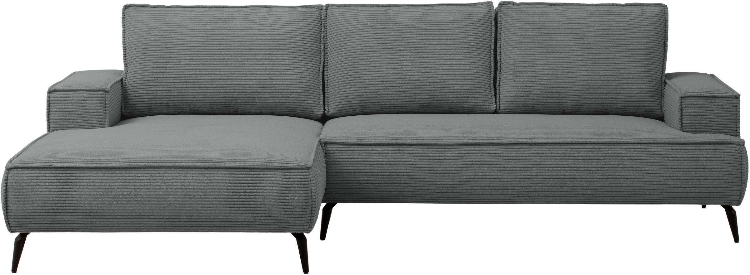 andas Ecksofa »TVINNU, L-Form in Cord, Sofa«, wahlweise Ottomane rechts/links, schwarze Füße, bequemer Sitzkomfort
