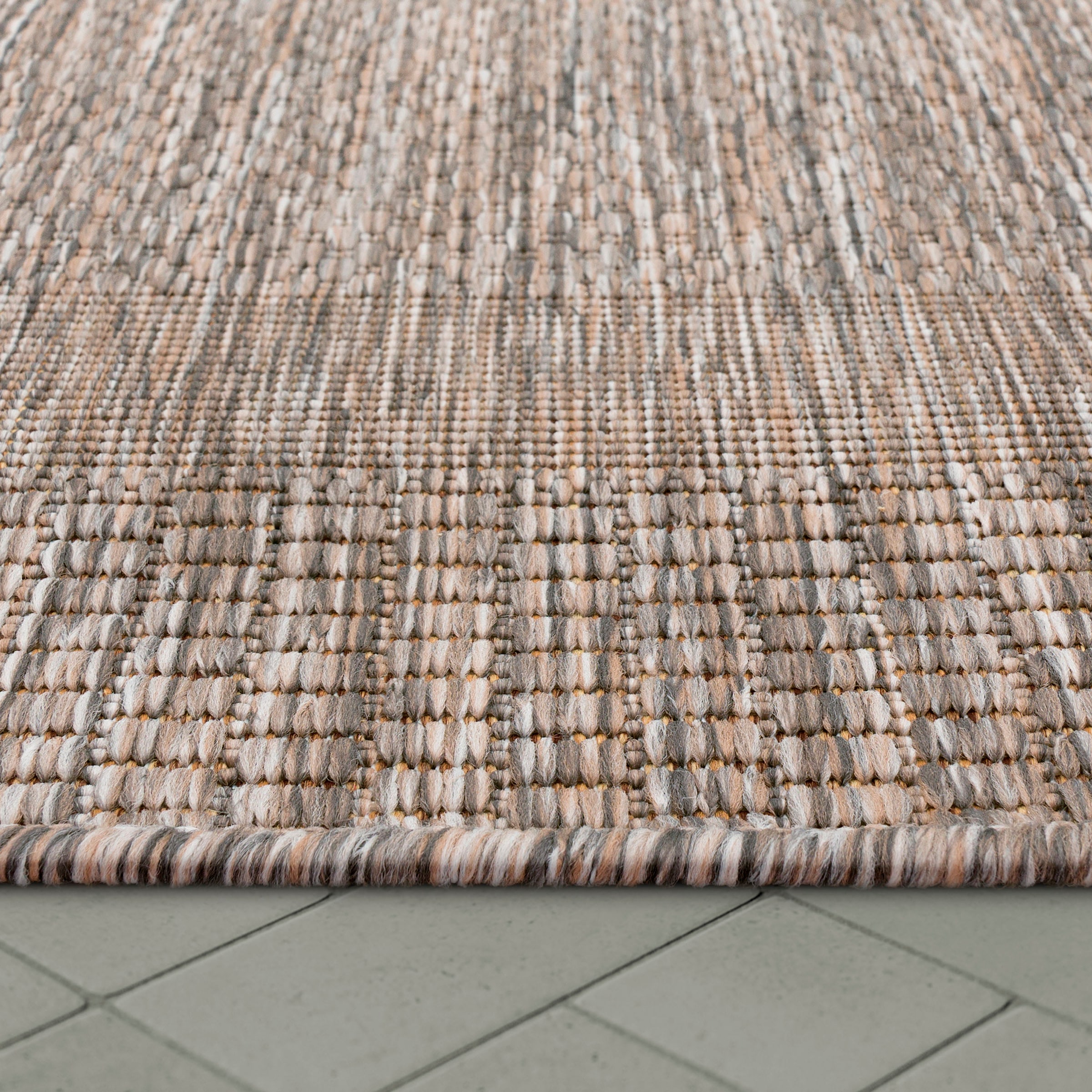 Paco Home Teppich 272«, dezenter Outdoor In- BAUR »Roma Flachgewebe, Rechnung Bordüre, geeignet auf rechteckig, mit | meliert, und