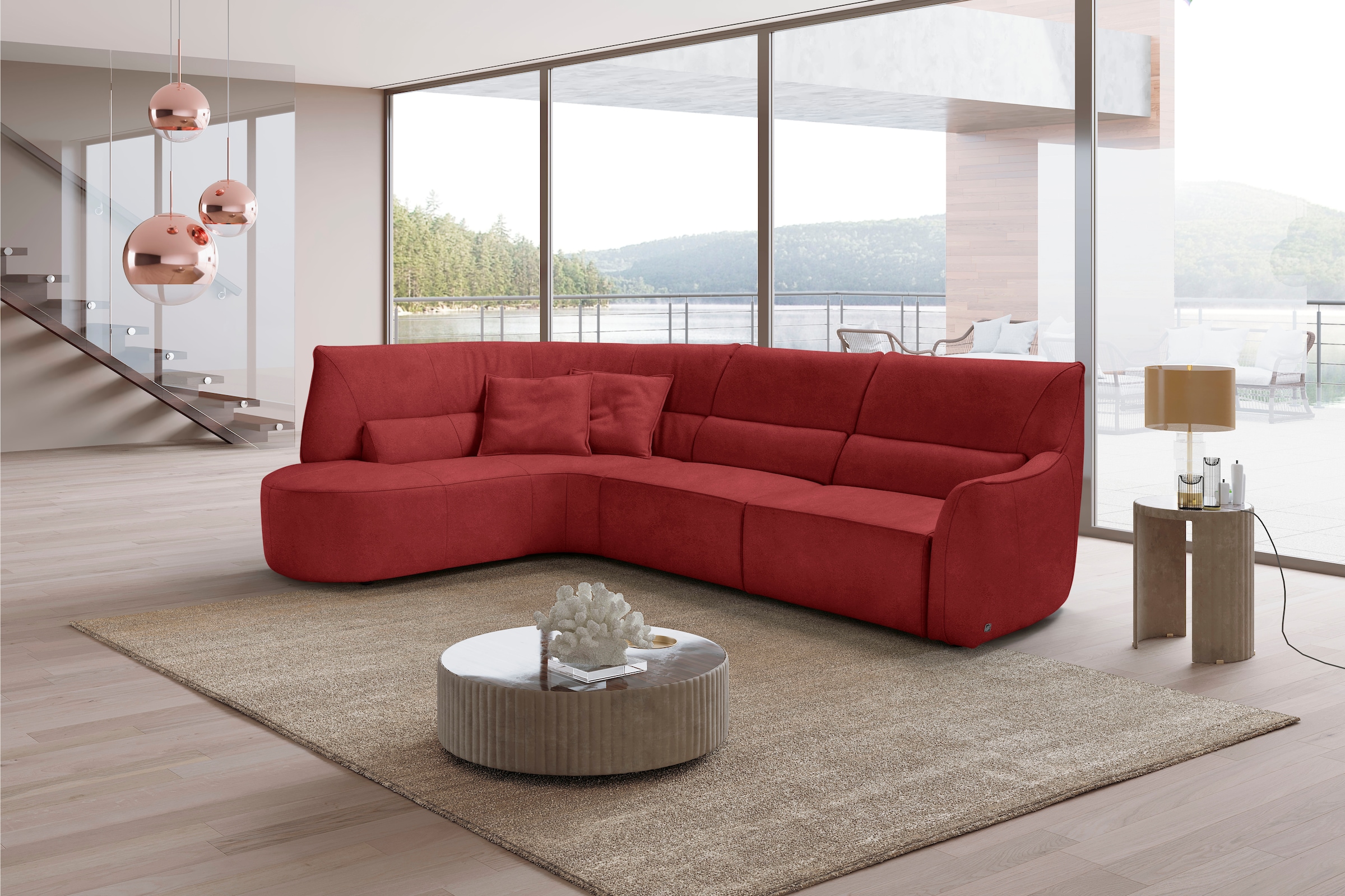 Egoitaliano Ecksofa "Puffy, extravagant & edel, Retro Designsofa, hoher Sit günstig online kaufen