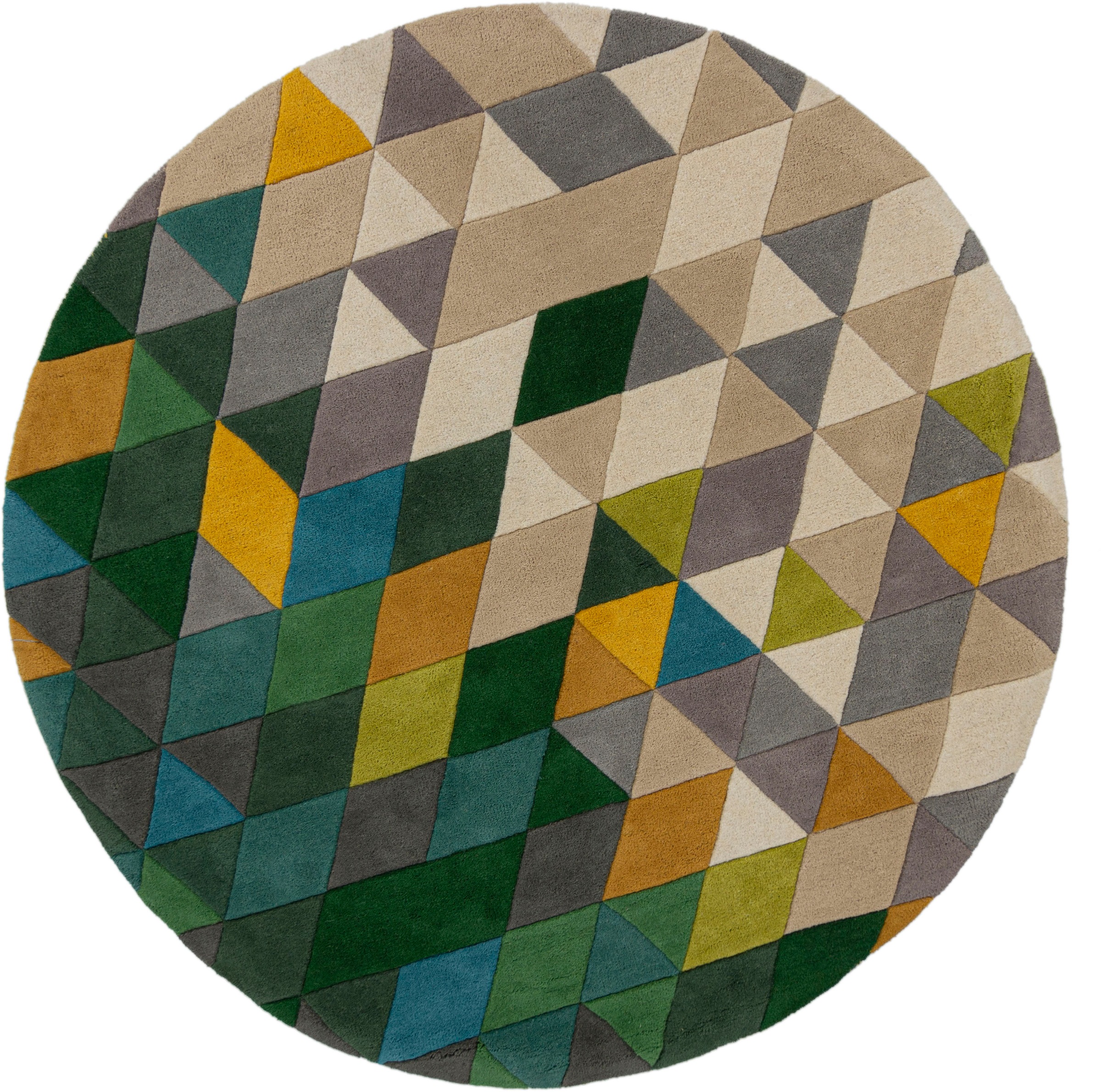 FLAIR RUGS Wollteppich "Prism, rund, modern & geometrisch" rund 10 mm Höhe günstig online kaufen