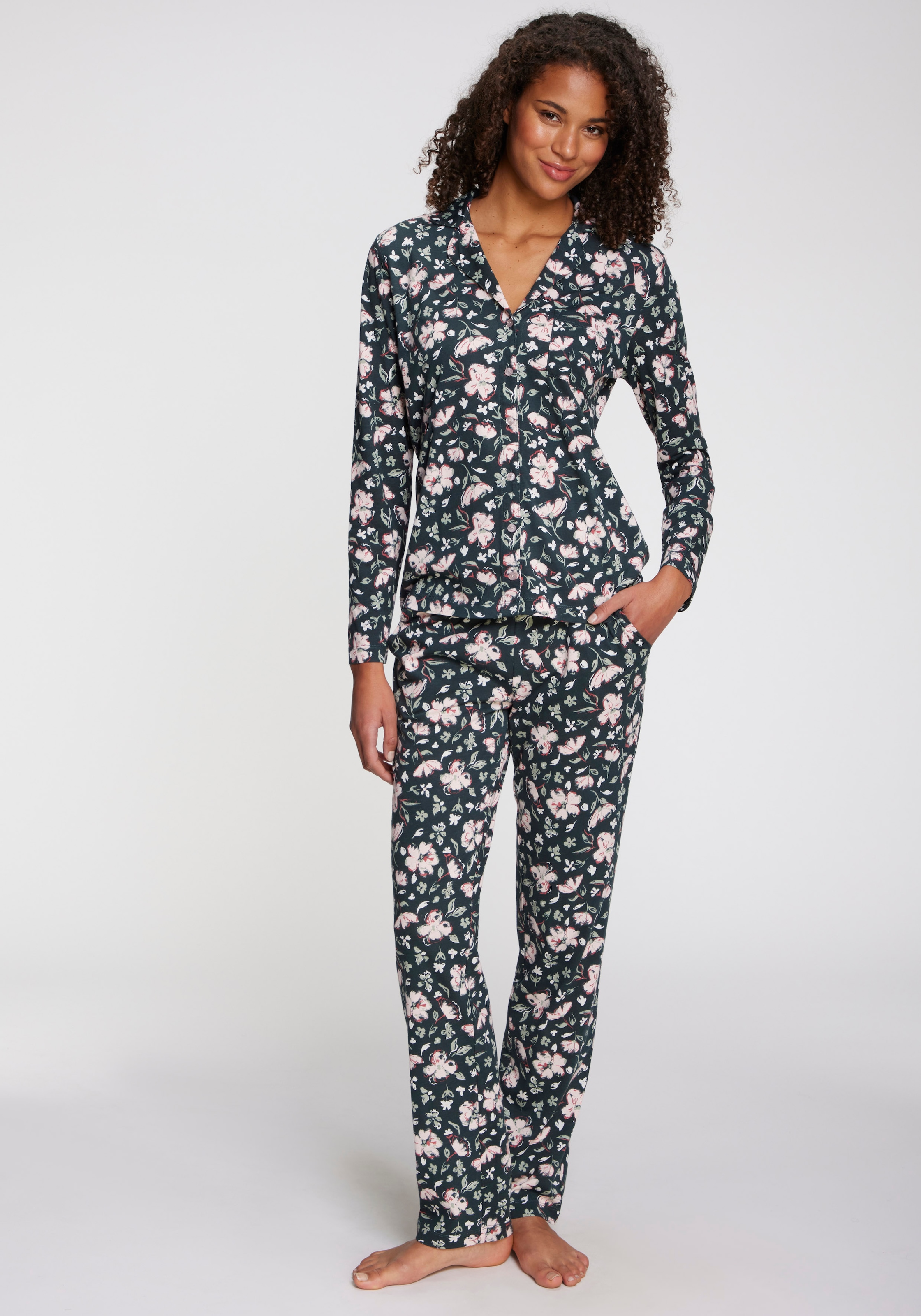 s.Oliver Pyjamaoberteil, mit schönem Alloverprint günstig online kaufen