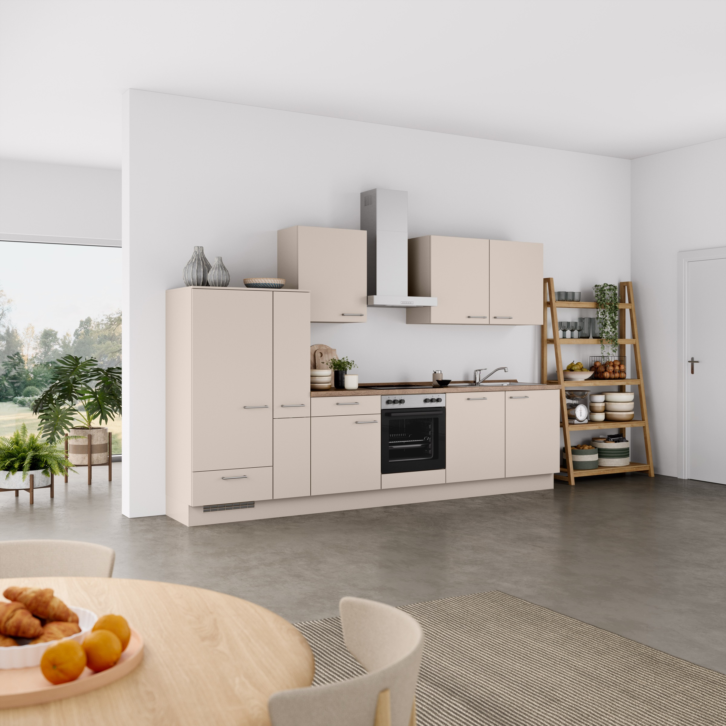nobilia® Küchenzeile »"Laser I"«, vormontiert, Ausrichtung wählbar, Breite 330 cm, wahlw. mit E-Geräten