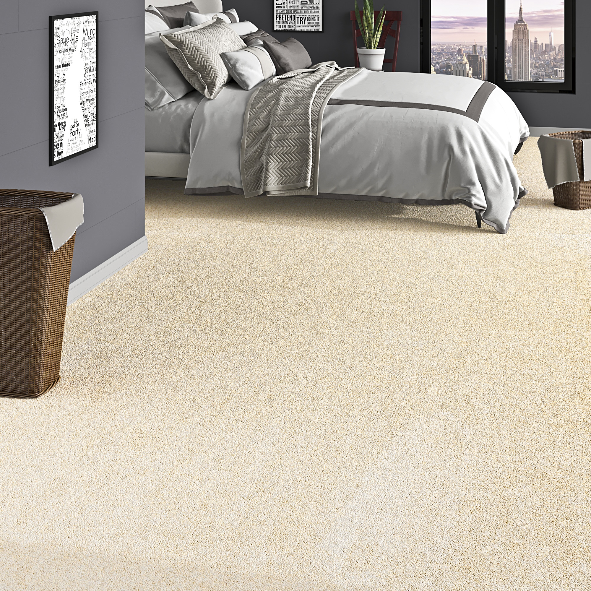 OTTO home "Rava, Velours, Gesamthöhe 16 mm" rechteckig Uni Farben, Breite 400 cm, weich, strapazierfähig, Wohnzimmer