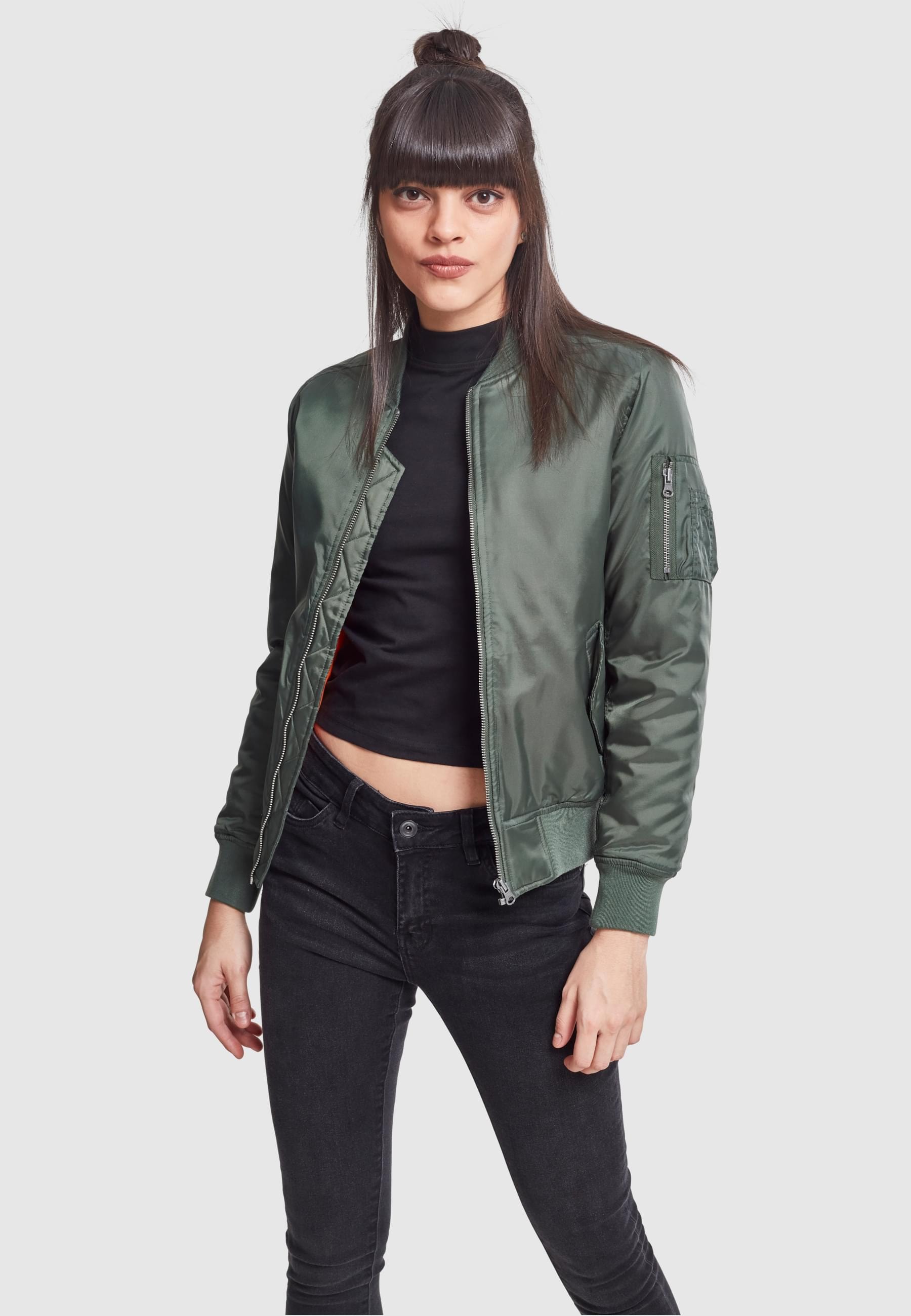 URBAN CLASSICS Allwetterjacke »Urban Classics Damen Ladies Basic Bomber Jacket«, (1 St.), ohne Kapuze