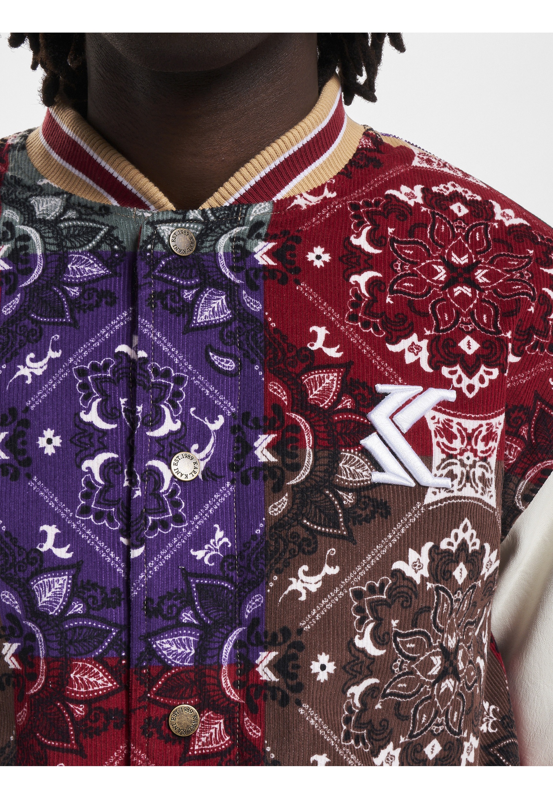 Karl Kani Collegejacke »Karl Kani Herren KM233-046-1 KK OG Block Paisley College Jacket« 1 Stk. tlg. ohne Kapuze