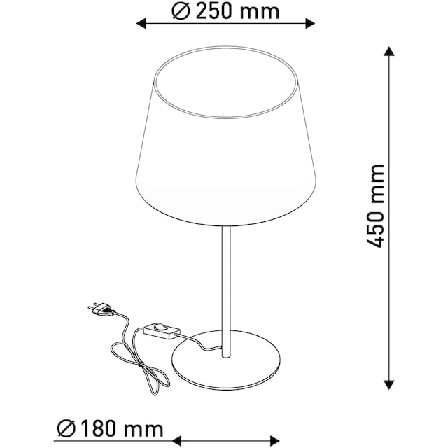 Sale stahl Tischleuchte 40W, exkl. BAUR bei 1xE27 näve 1 | blank/beige, »Bologna«, flammig-flammig, Eisen/Textil, max. 45cm Höhe: