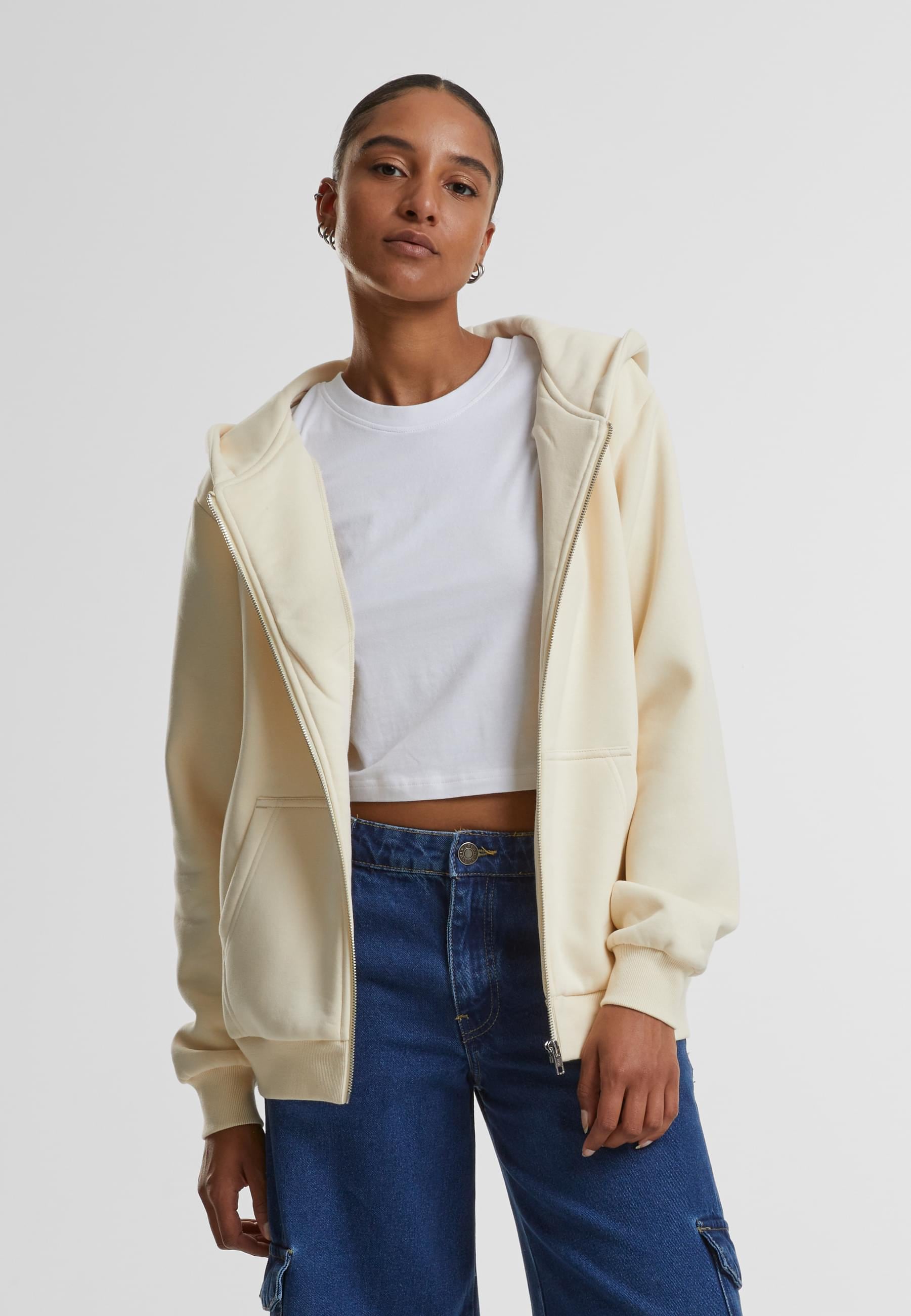 URBAN CLASSICS Sweatjacke »Urban Classics Ladies Fluffy Zip Cardigan«