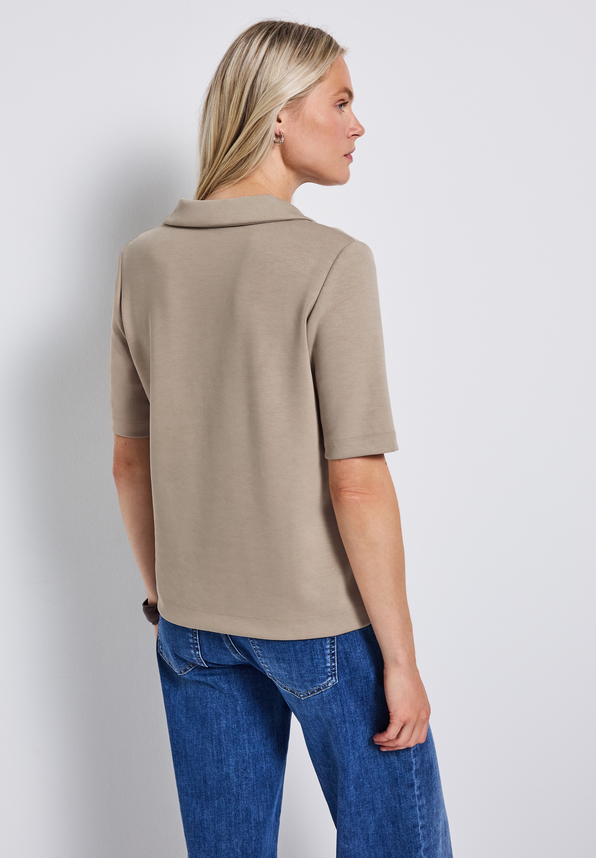 STREET ONE Poloshirt, aus softem Materialmix