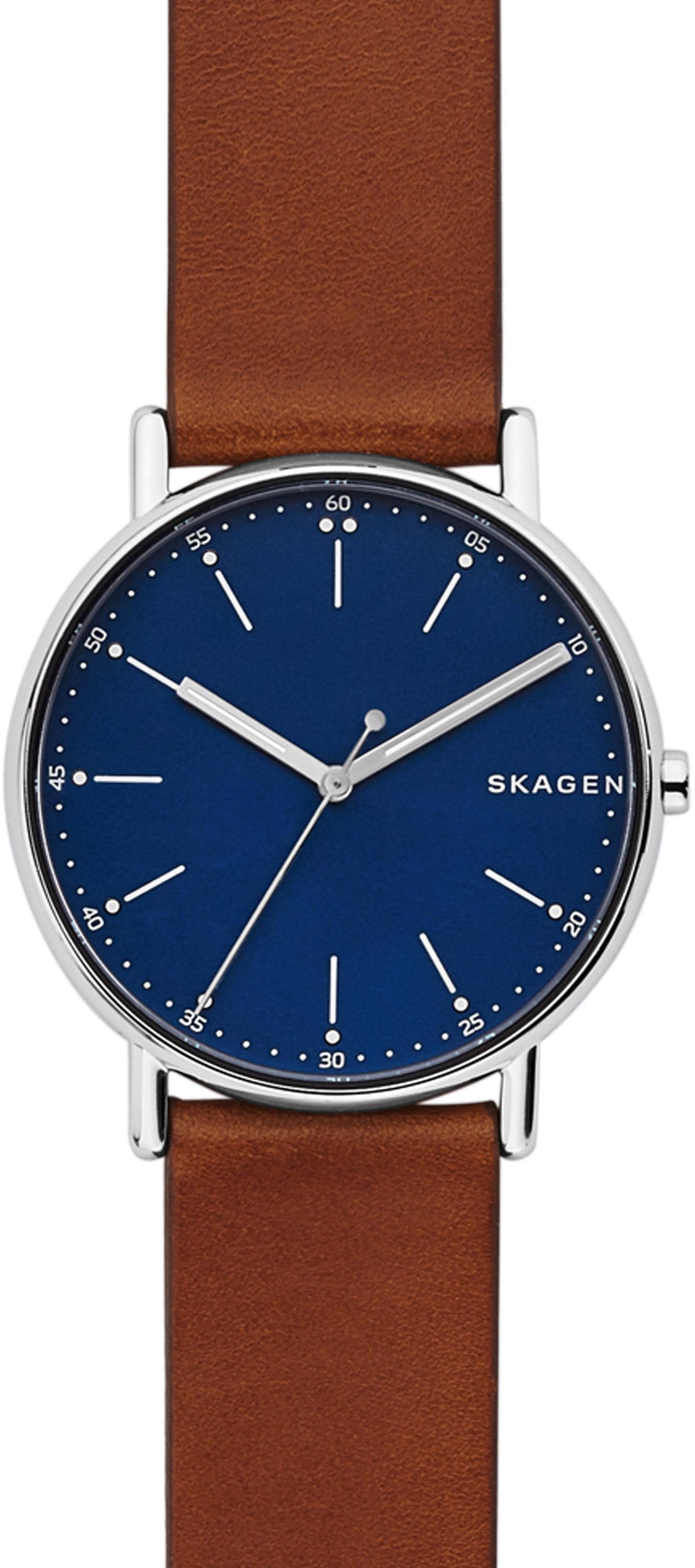 Skagen Quarzuhr »SIGNATUR, SKW6355«, Armbanduhr, Herrenuhr, Mineralglas, Leuchtzeiger