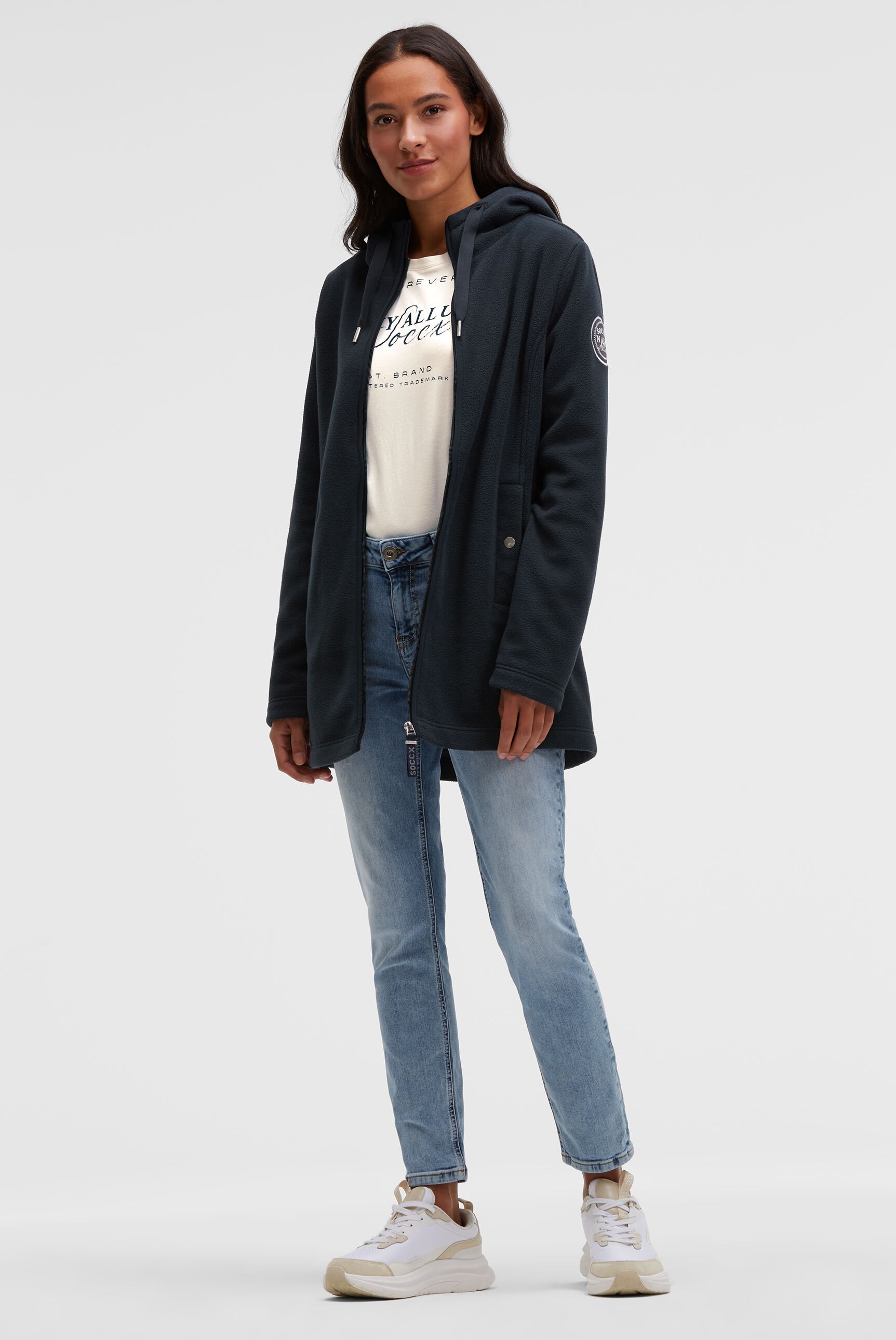 SOCCX Fleecejacke mit Kapuze