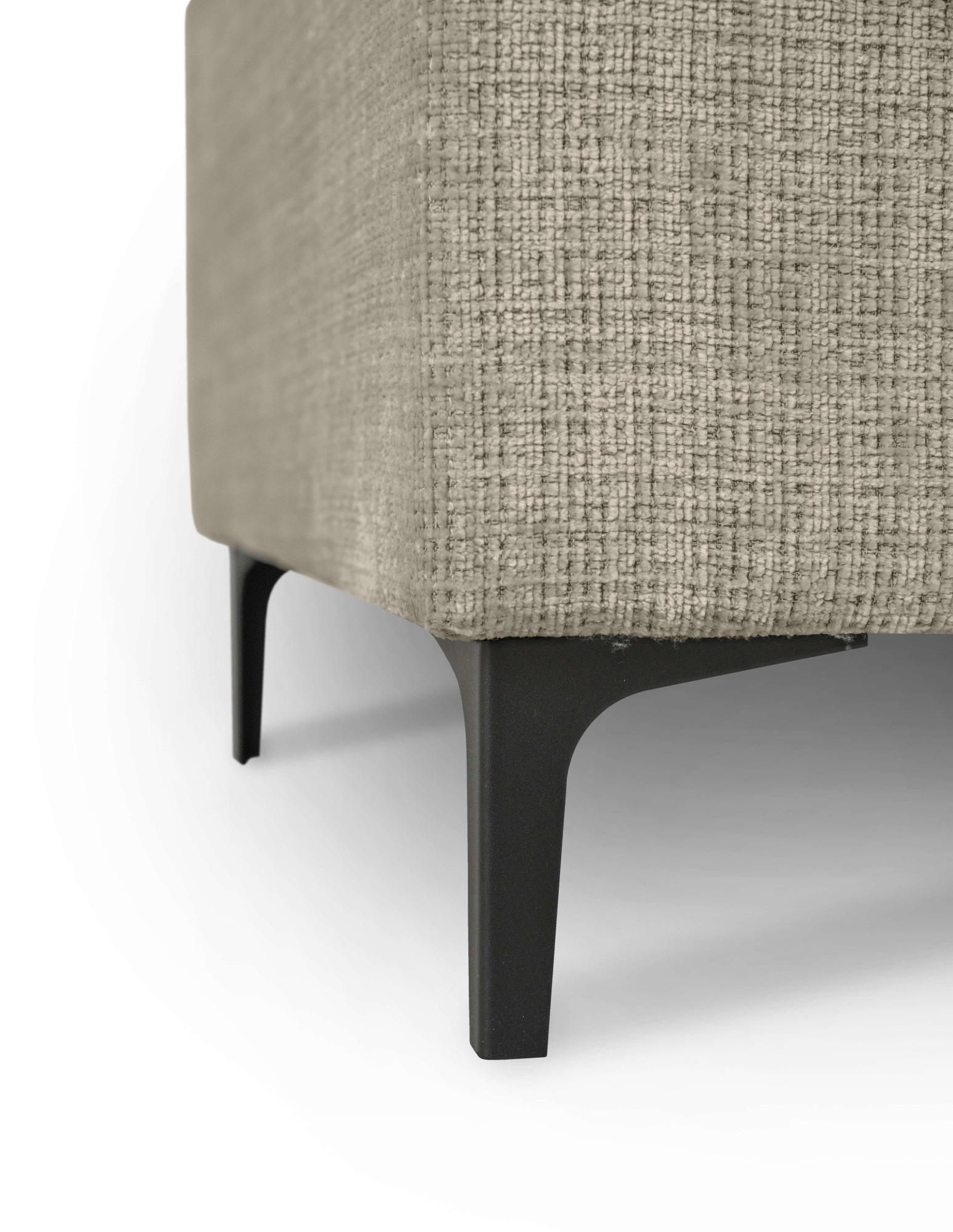 Places of Style 3-Sitzer »3er Sofa Oland, Struktur, Flachgewebe, Luxus-Microfaser, Boucle«, 224 cm, Wellenunterfederung, Skandi-Design, Metallfüße