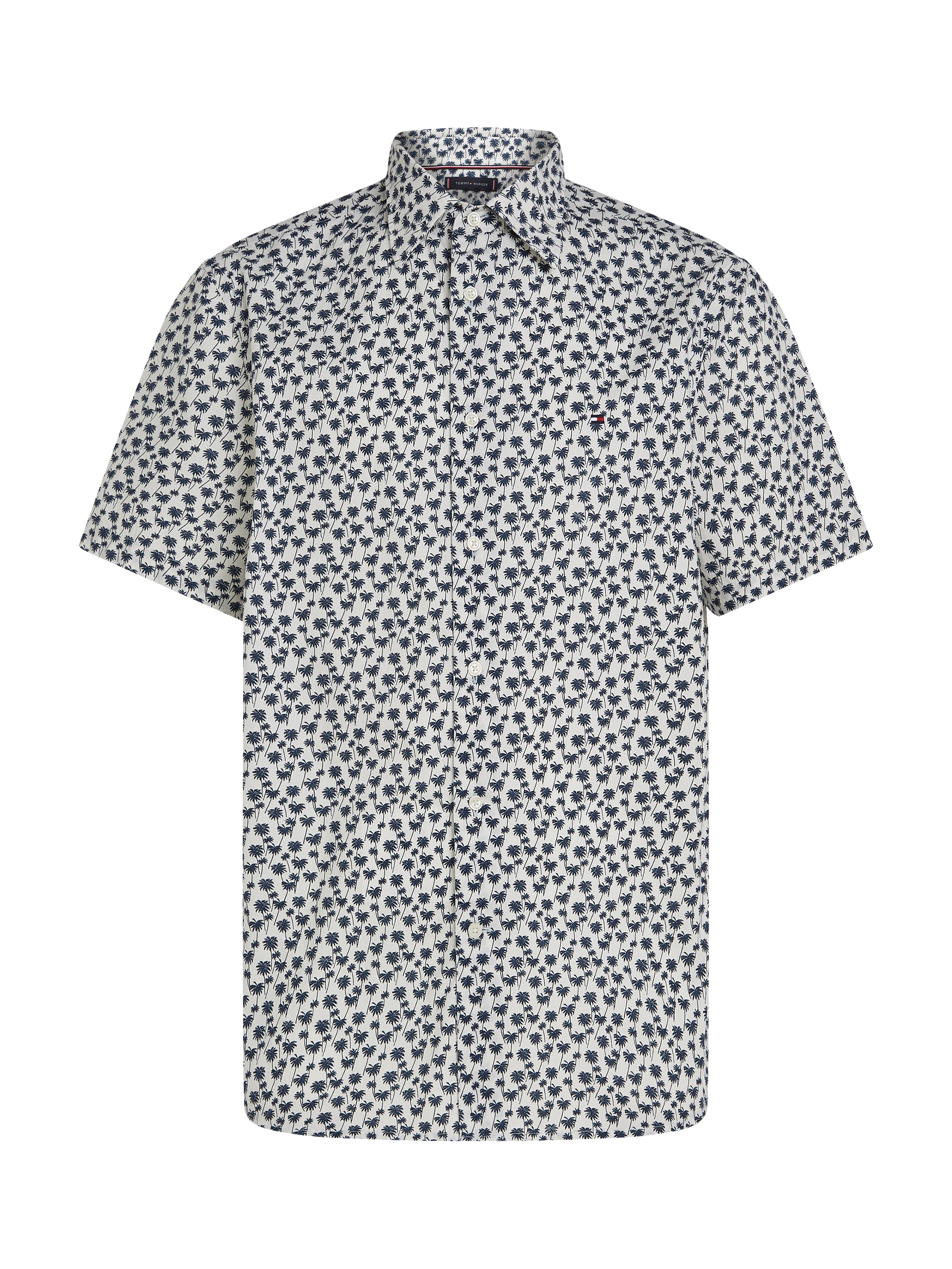 Tommy Hilfiger Kurzarmhemd »FLEX POPLIN PALM SS SF SHIRT«