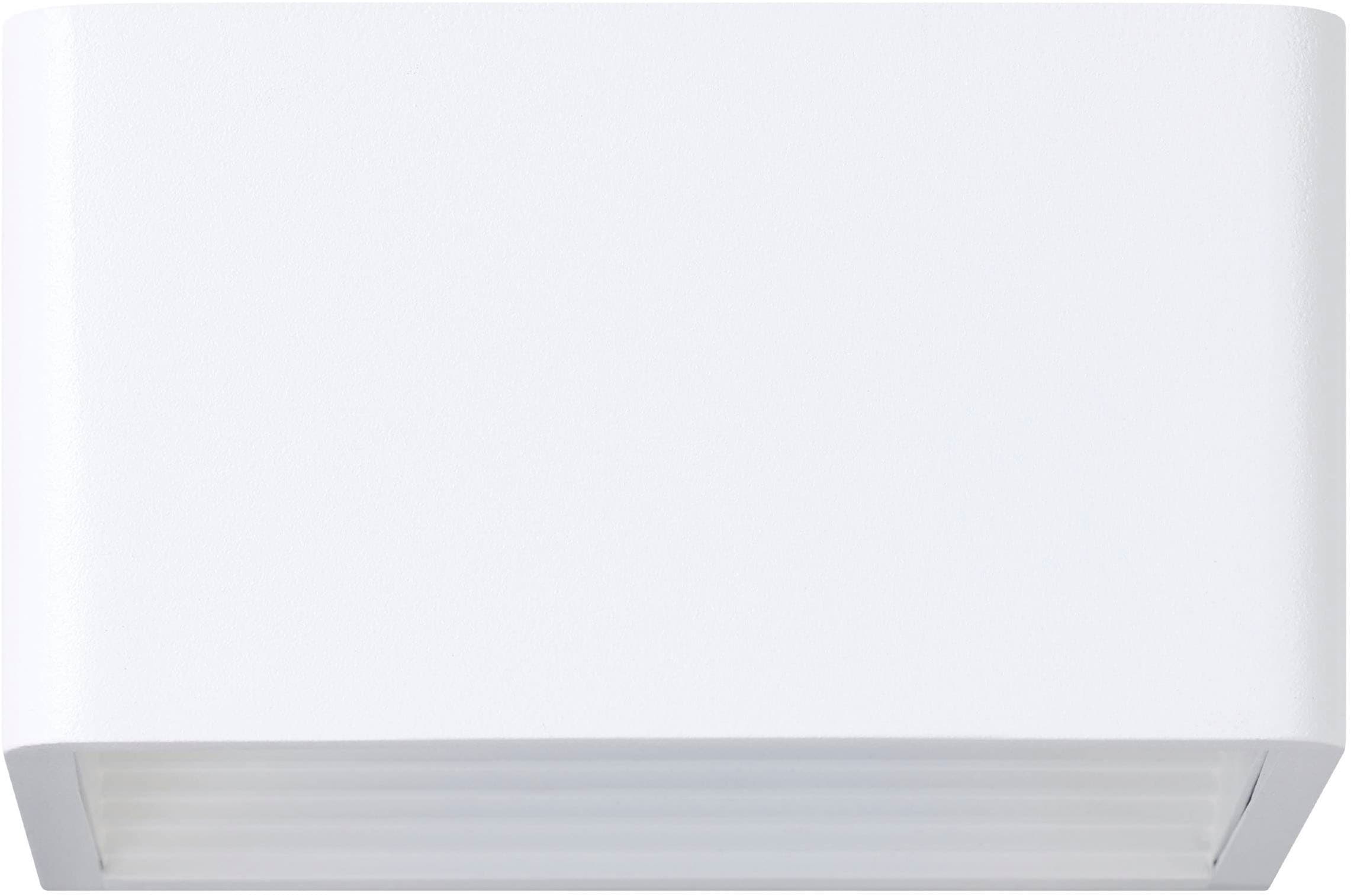 EGLO Wandleuchte »Doninni Außen-Wandlampe,  Außenlampe,  Aluminium und Kunststoff, IP44« LED-Modul 1 Stk. Warmweiß Wand-/Deckenleuchte - L13,5 x B12 x H7,5 cm - weiß - 6,2W inkl.