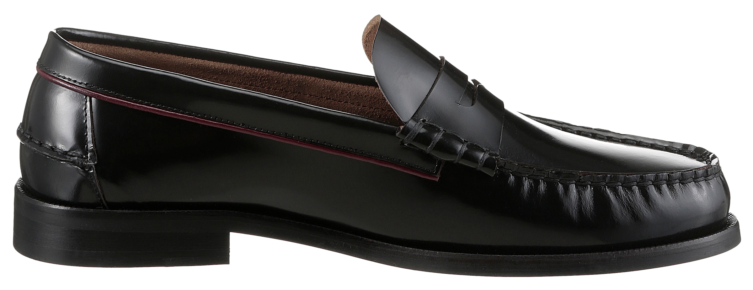 Tommy Hilfiger Slipper »CLASSIC HILFIGER LEATHER LOAFER«, Blockabsatz, Businesssmode, Festtagsmode mit Mokassinnaht