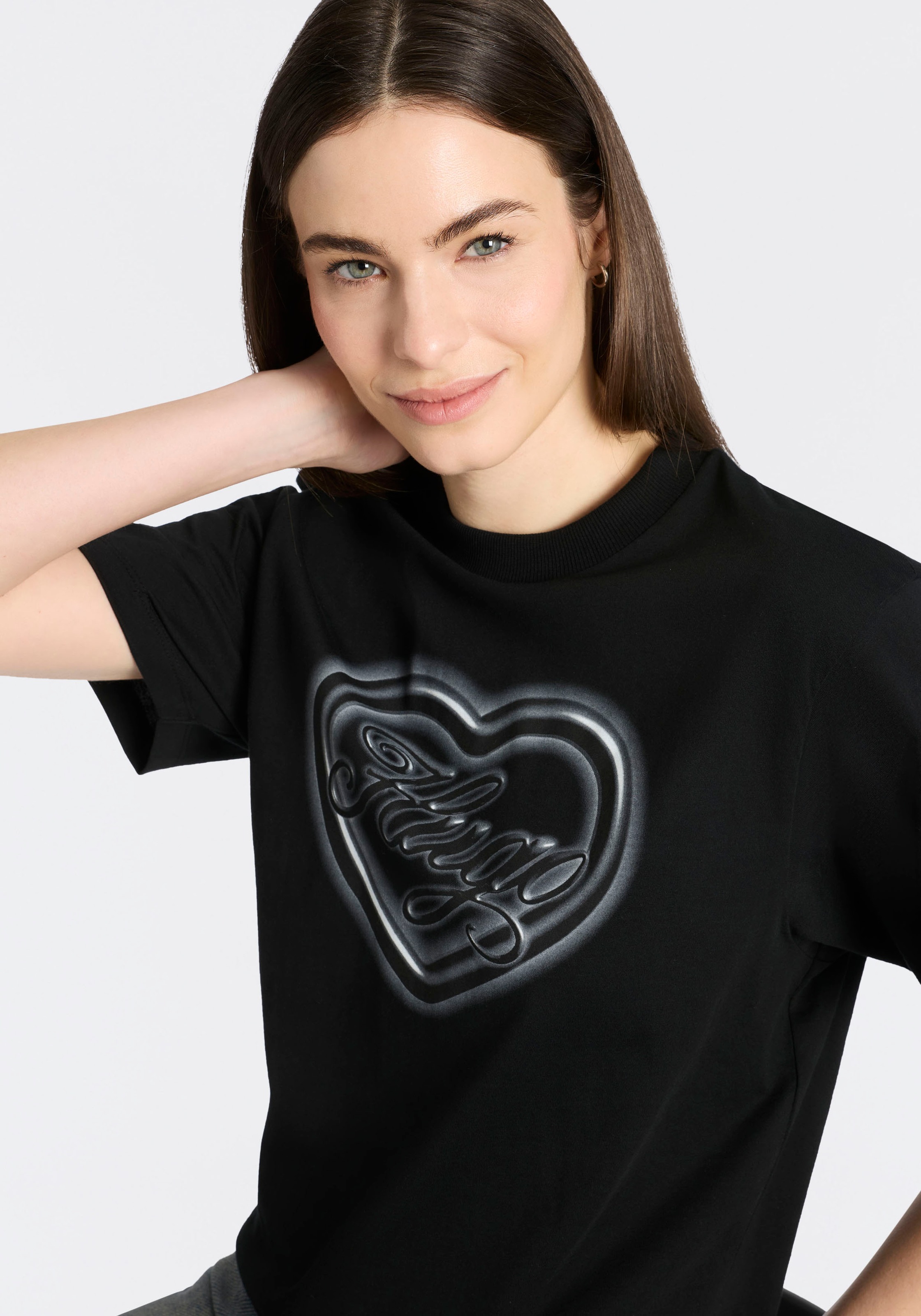 Thumbnail - HUGO Blue T-Shirt "Vintage Tee" mit Rundhals, bedruckt