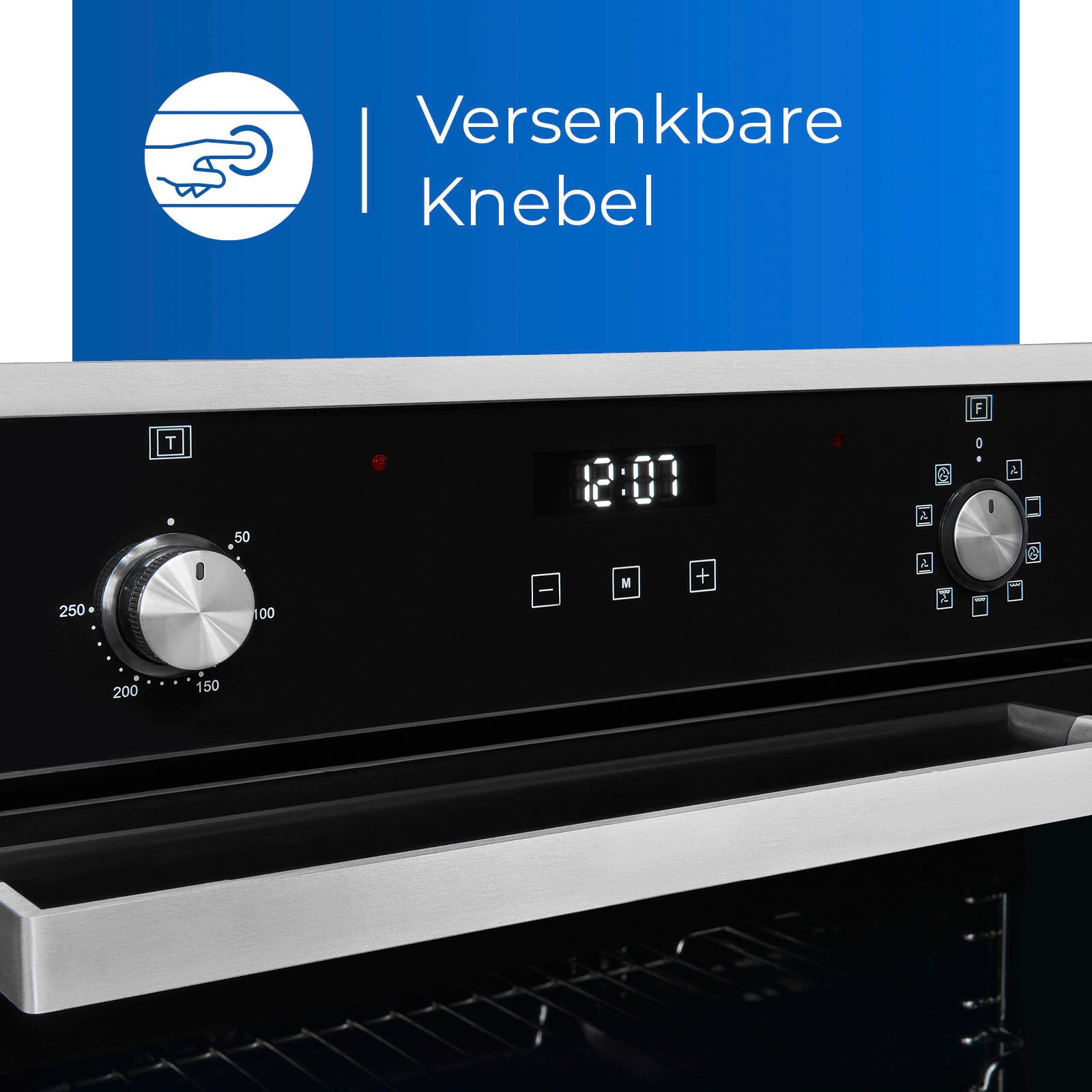 exquisit Backofen-Set »EBE76-9-H-020 inox«, mit Teleskopauszug nachrüstbar