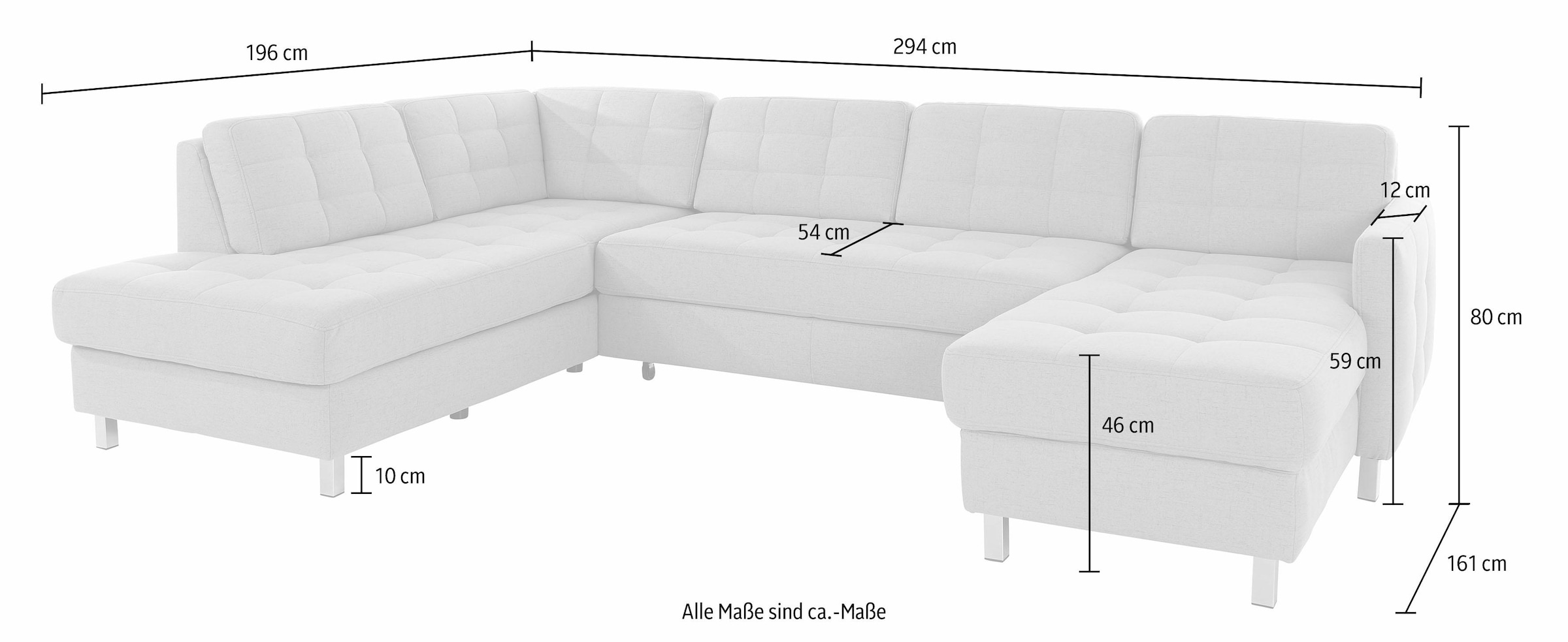 sit&more Wohnlandschaft »Picasso U-Form«, wahlweise mit Bettfunktion und Bettkasten