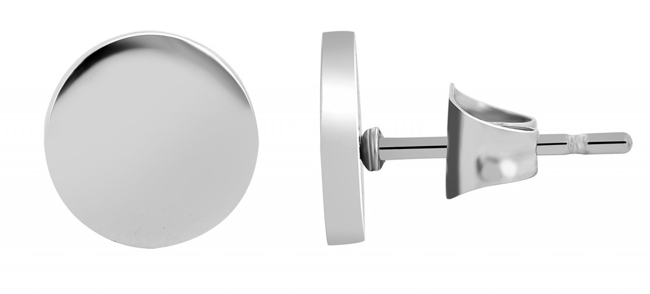 Adelia's Unisex Stainless Steel Stud Earrings Silver 10 mm