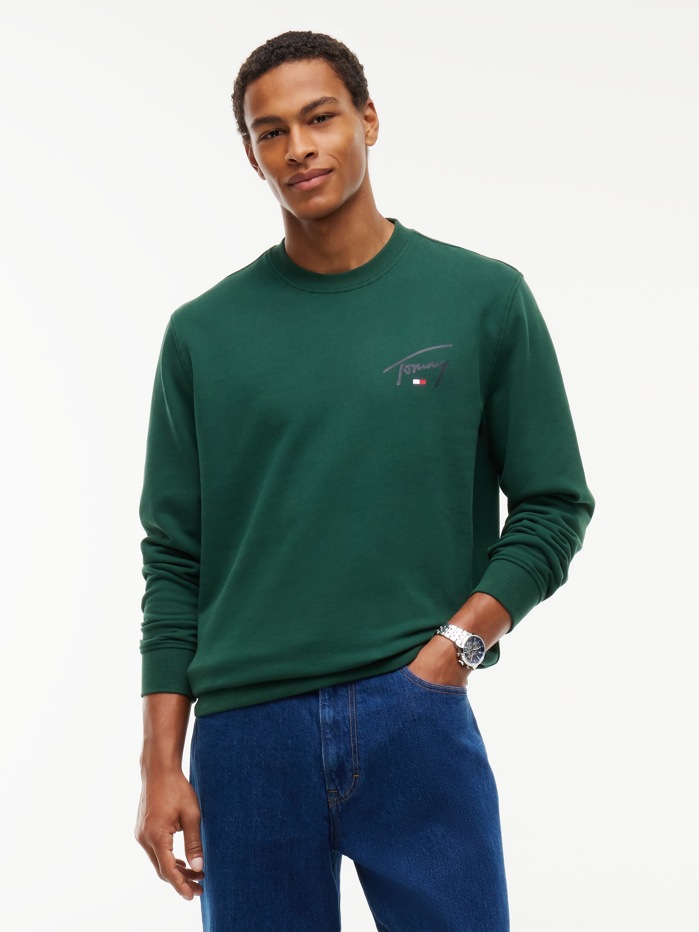 Tommy Jeans Sweatshirt "REGULAR ENTRY SIGNATURE", Regular fit mit Rundhalsausschnitt