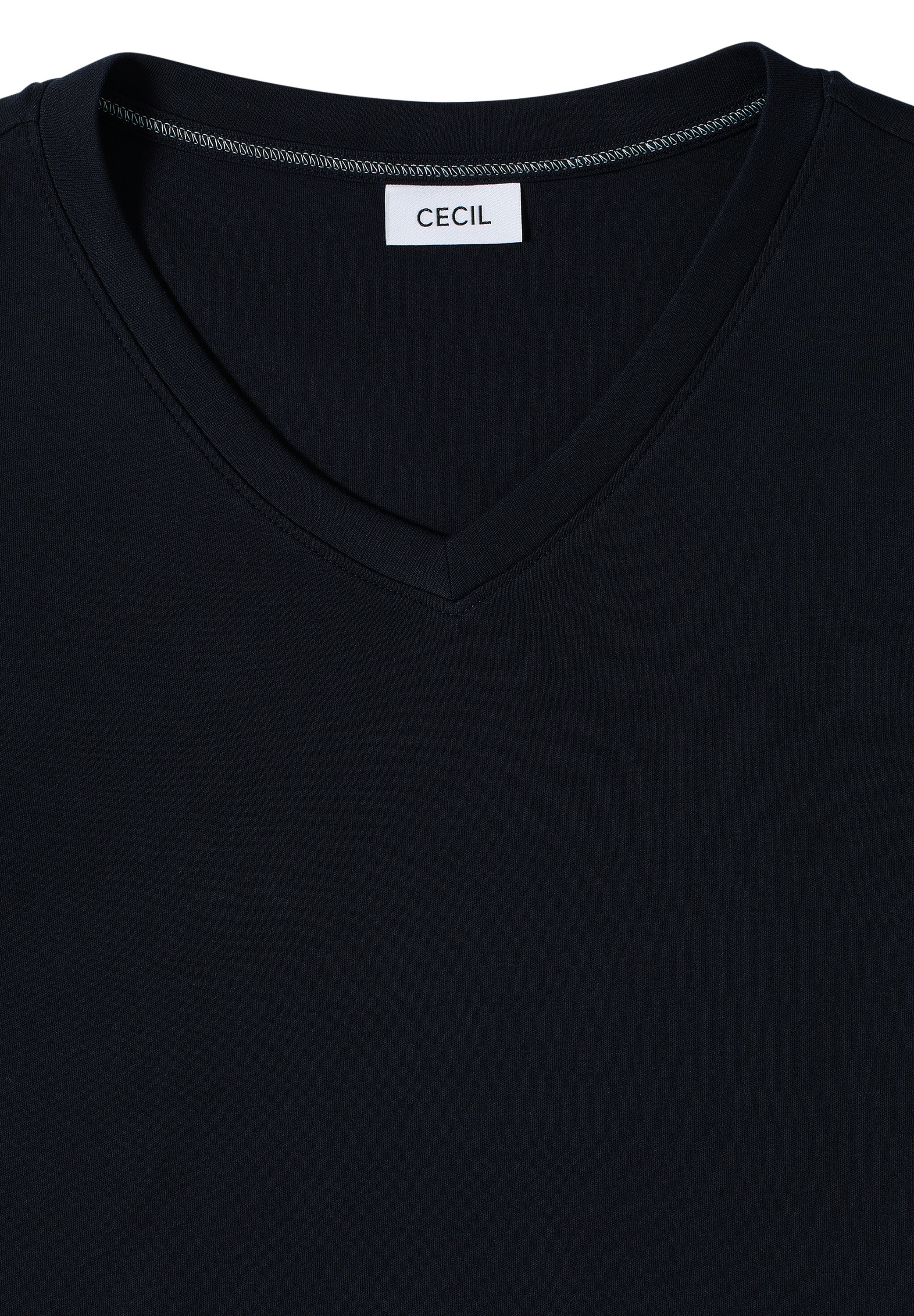 Cecil 3/4-Arm-Shirt, mit V-Ausschnitt, unifarben