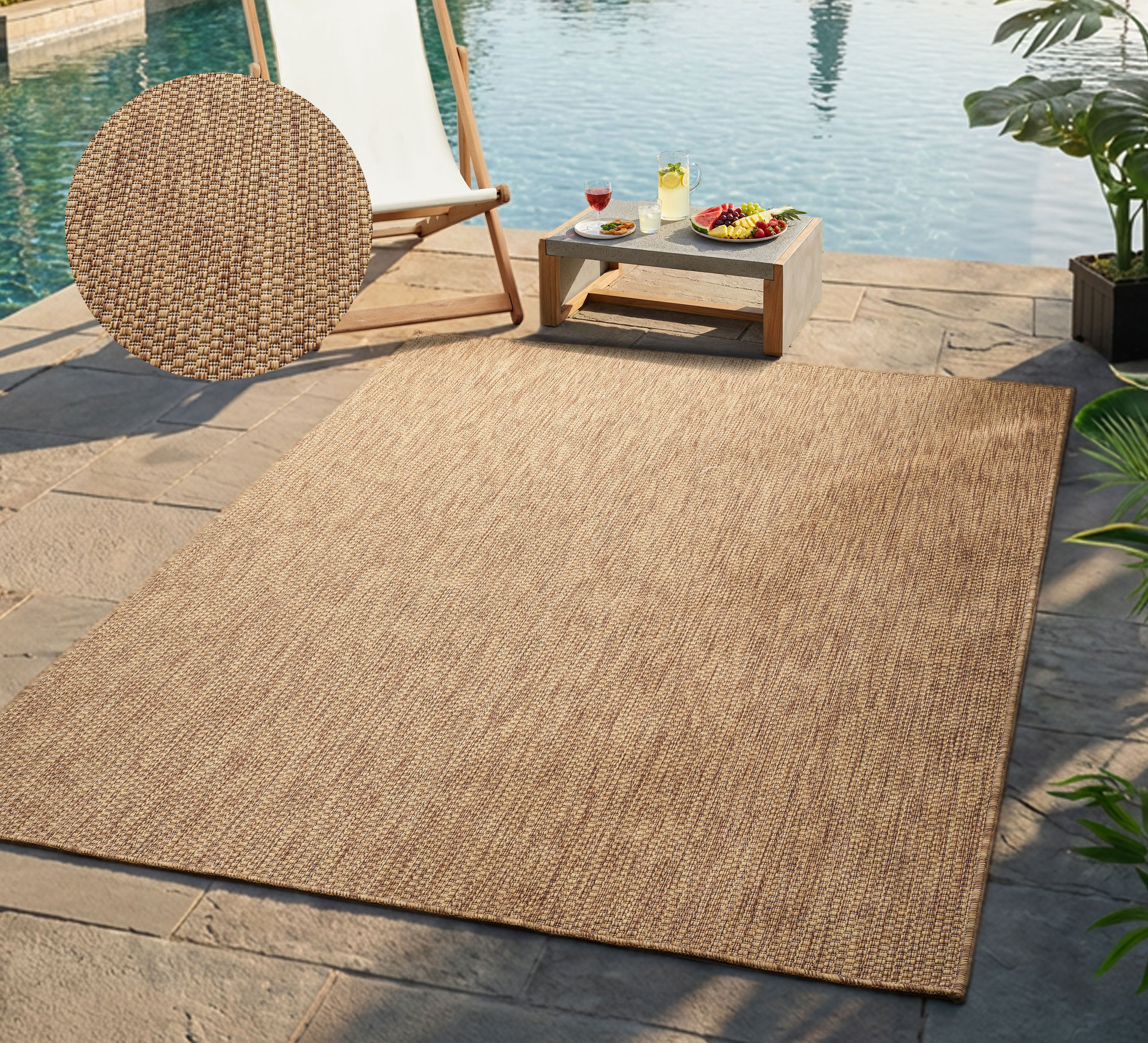 Bruno Banani Teppich "Venezia, auch als Läufer" rechteckig 4 mm Höhe In- und Outdoor geeignet, Sisal-Optik, Wetterfest & UV-beständig