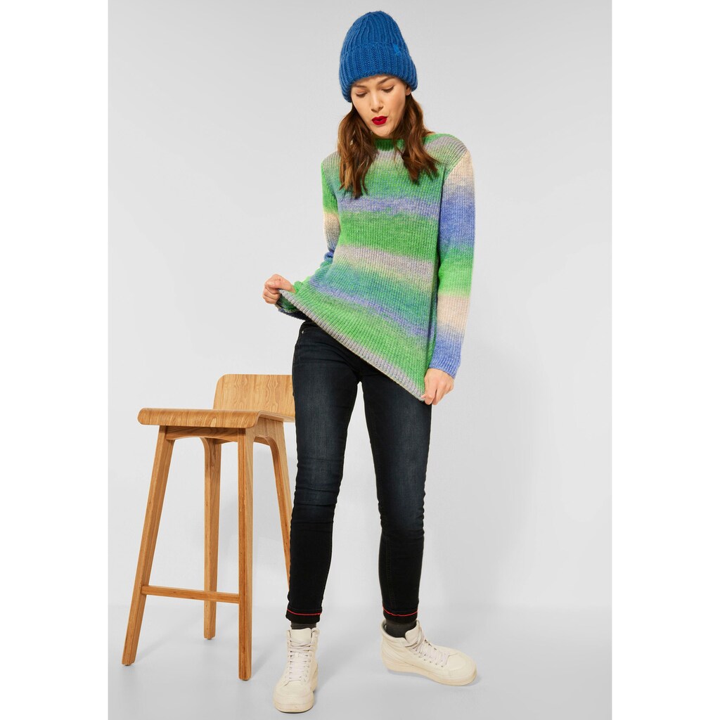 Damenmode Pullover STREET ONE Strickpullover, im Multicolour-Style apfelgrün-mehrfarbig Damenmode Pullover STREET ONE Strickpullover, im Multicolour-Style apfelgrün-mehrfarbig