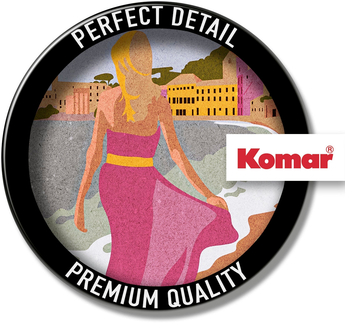 Komar Wandbild »Vintage Travel Saint-Tropez«, (1 St.), Deutsches Premium-Poster Fotopapier mit seidenmatter Oberfläche und hoher Lichtbeständigkeit. Für fotorealistische Drucke mit gestochen scharfen Details und hervorragender Farbbrillanz.