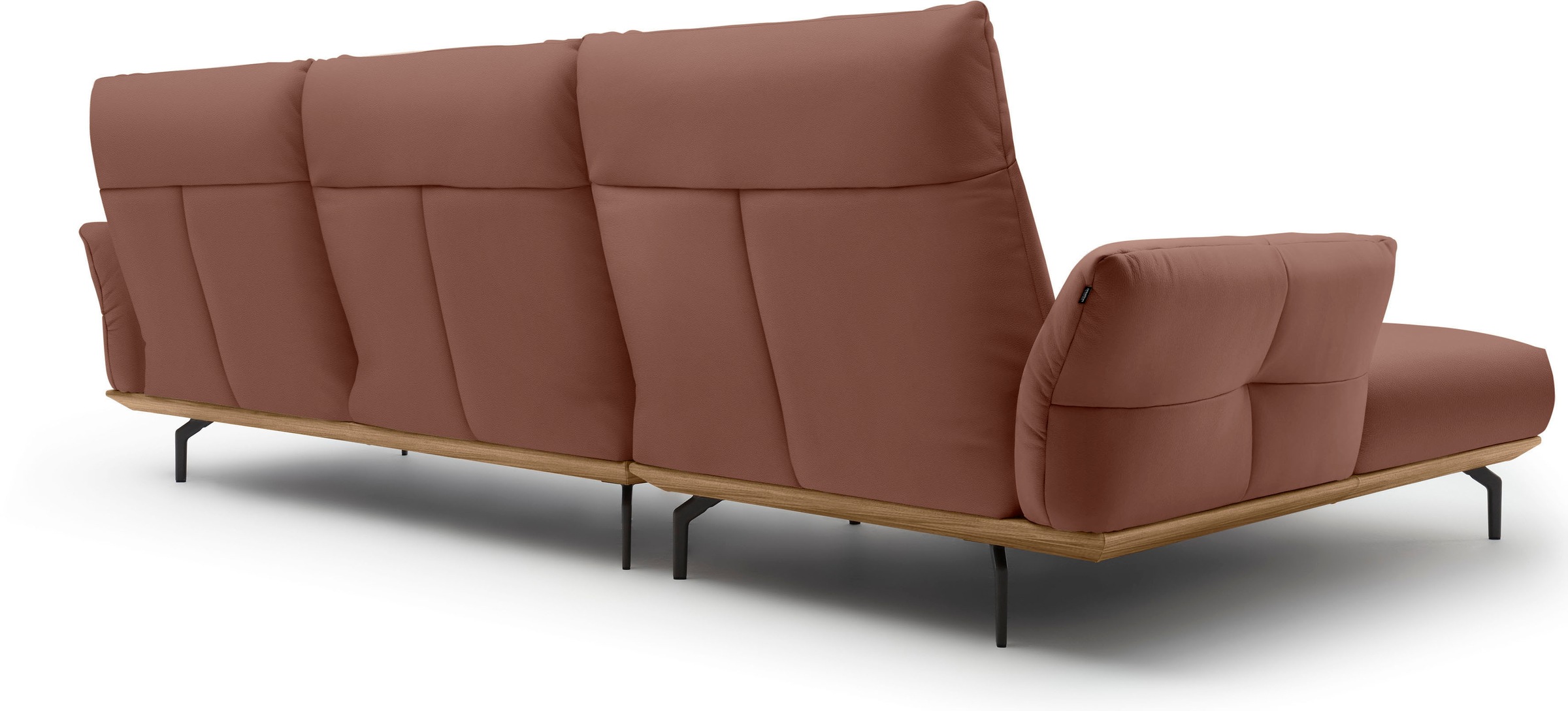 Thumbnail - Creation BY ROLF BENZ Ecksofa "CR.460" Sockel in Nussbaum, Winkelfüße in Umbragrau, Breite 318 cm