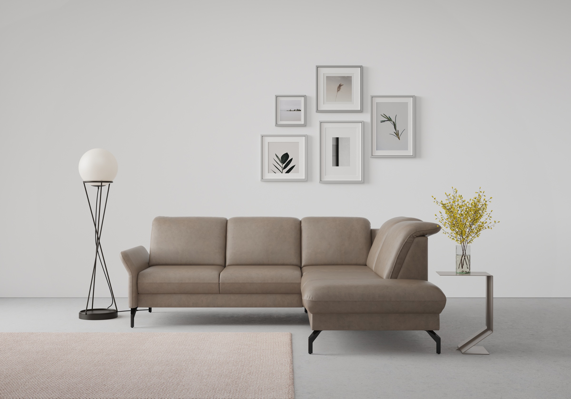 sit&more Ecksofa »Fashion L-Form«, wahlweise mit Kopfteilverstellung und Vorziehsitz, motorisch