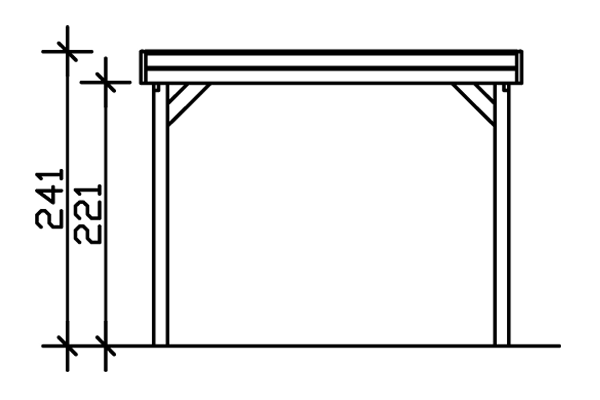 Skanholz Einzelcarport »Friesland«, Holz, 270 cm, Nussbaum
