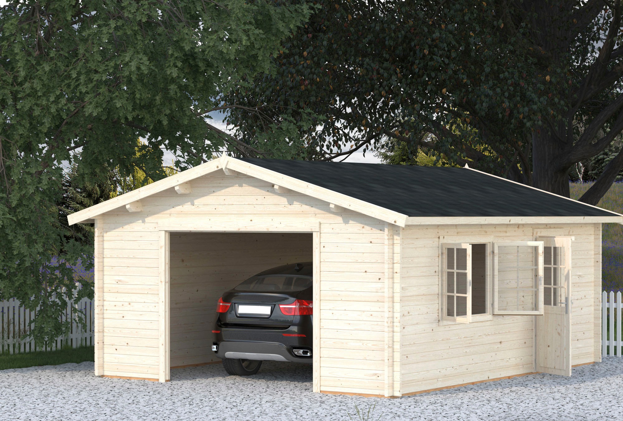 Palmako Garage »Roger«, BxTxH: 622x596x312 cm, ohne Tor, naturbelassen