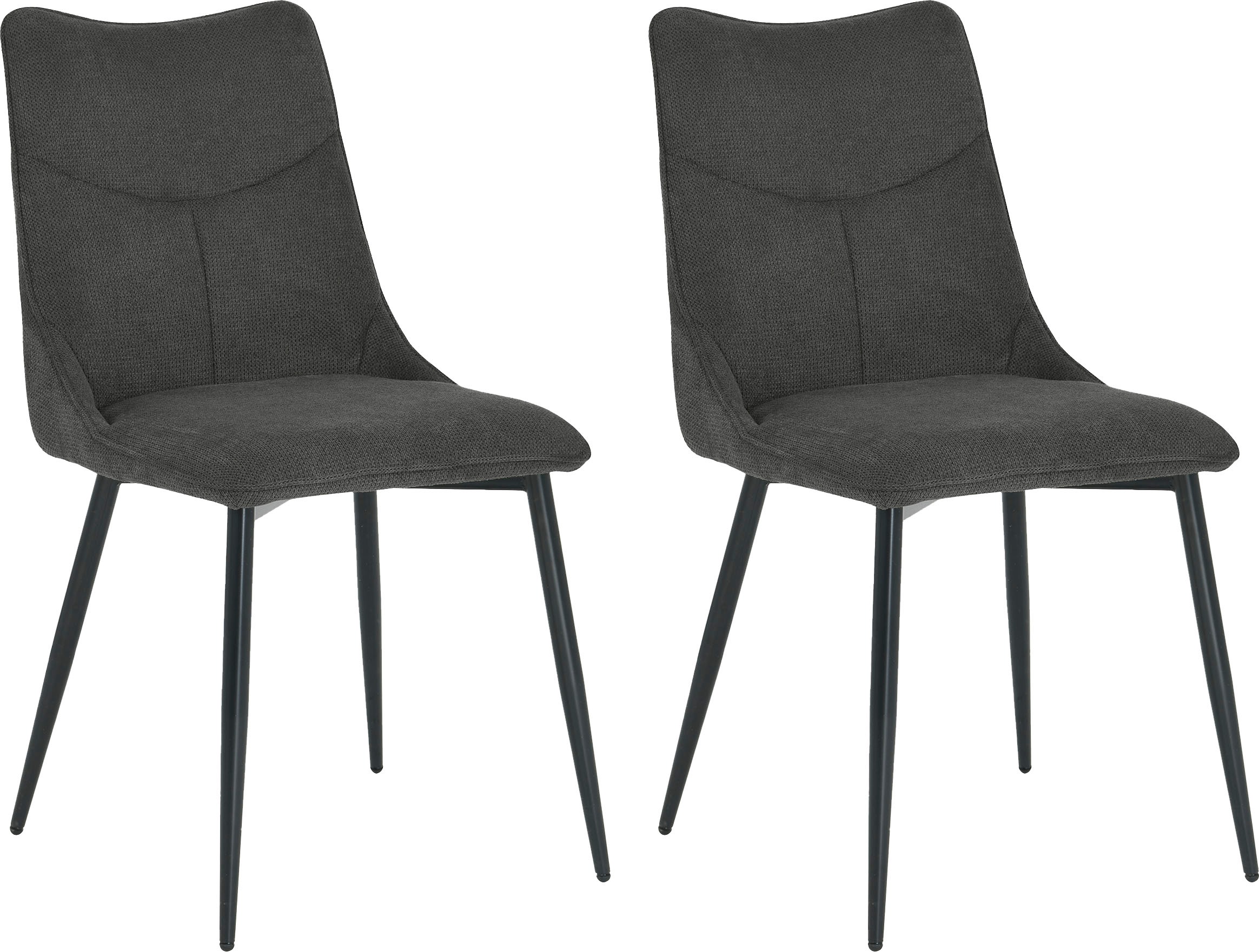 byLIVING Esszimmerstuhl »Carlo (2er-Set)«, (Set), Gestell Metall schwarz, Küchenstuhl, Webstoffbezug, diverse Farben