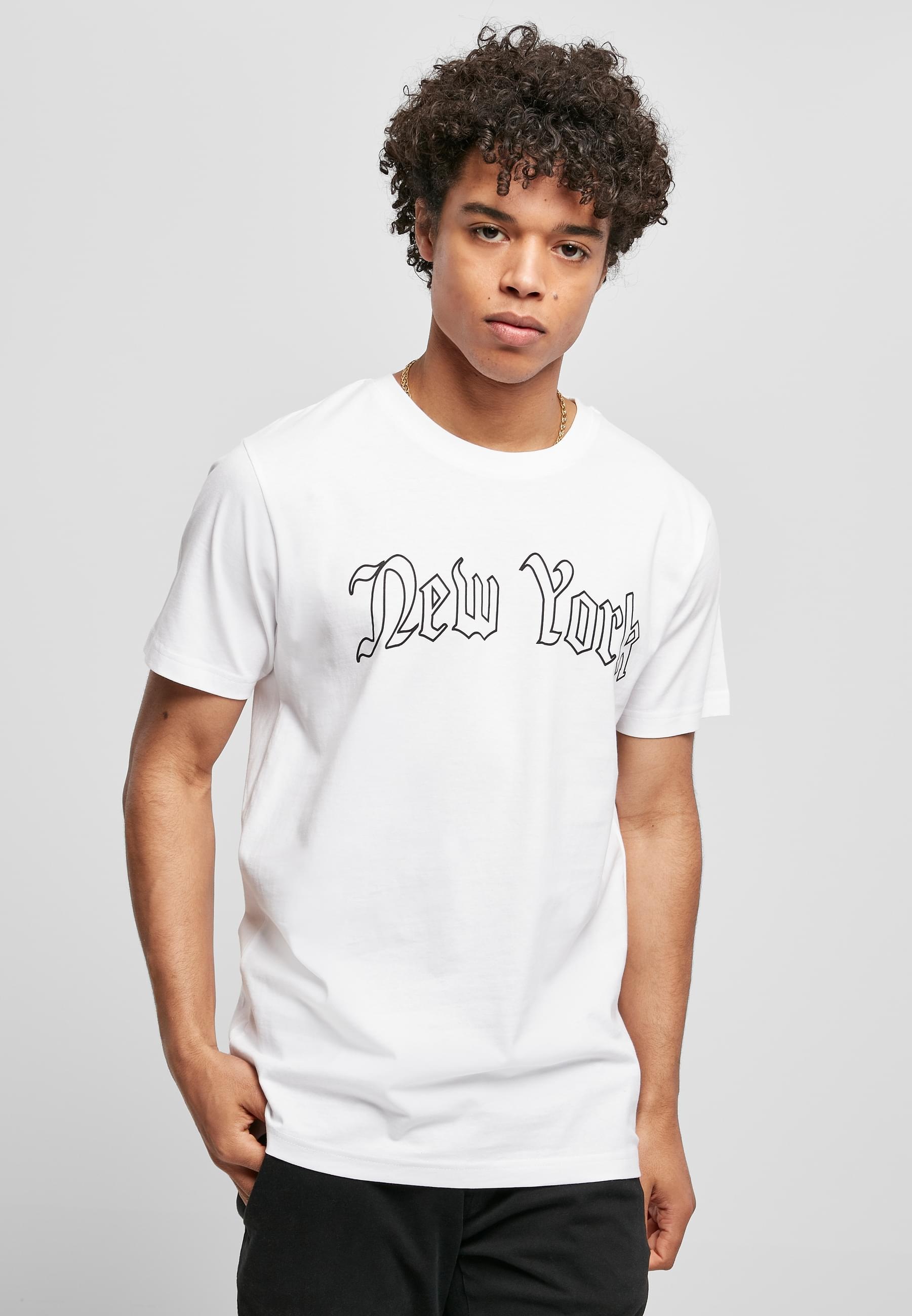 MisterTee Kurzarmshirt »MisterTee Herren New York Wording Tee«, (1 tlg.)