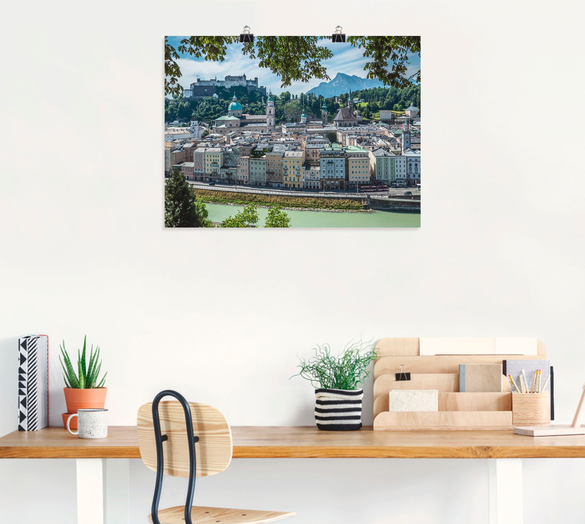 Artland Alu-Dibond-Druck »Salzburg Blick auf die Altstadt«, Österreich, (1 St.), für Innen- und Außenbereich geeignet, Outdoorbild