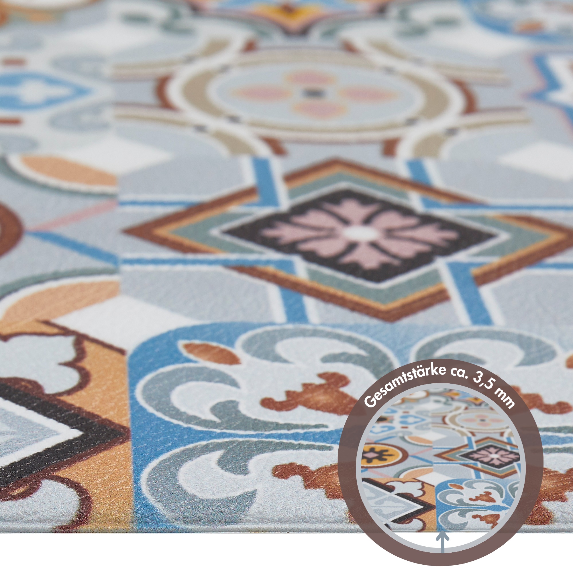 Thumbnail - Andiamo Vinylteppich "Marrakesch" rechteckig 3,5 mm Höhe abwischbar, rutschhemmend, Fliesen oder Beton Design, auch als ...