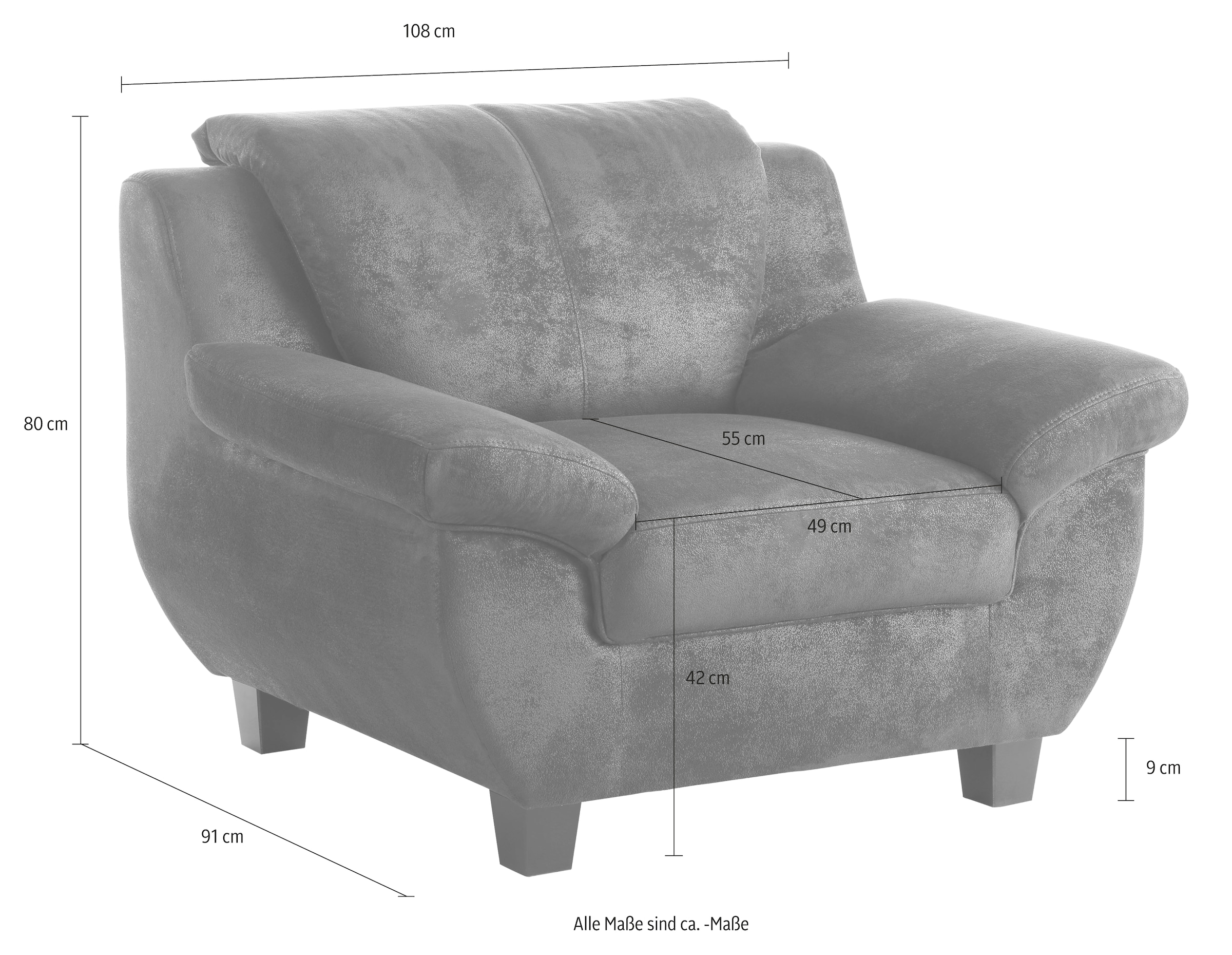 Home affaire Sessel »Yesterday belastbar bis 140kg/ Sitz« Microfaser MELROSE®, mocca