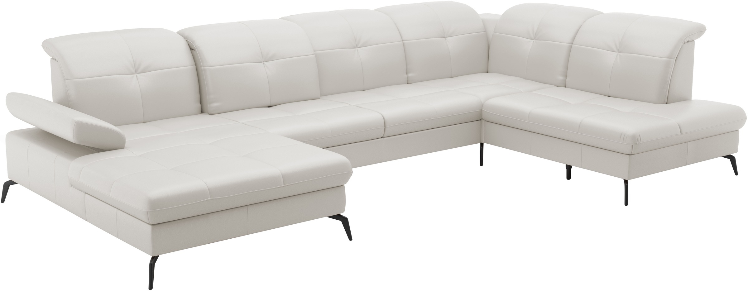 sit&more Wohnlandschaft »Amica, U-Form, inkl. Sitztiefenverstellung und Armteilverstellung«, wahlweise mit Kopfteilverstellung, Bettfunktion und Bettkasten