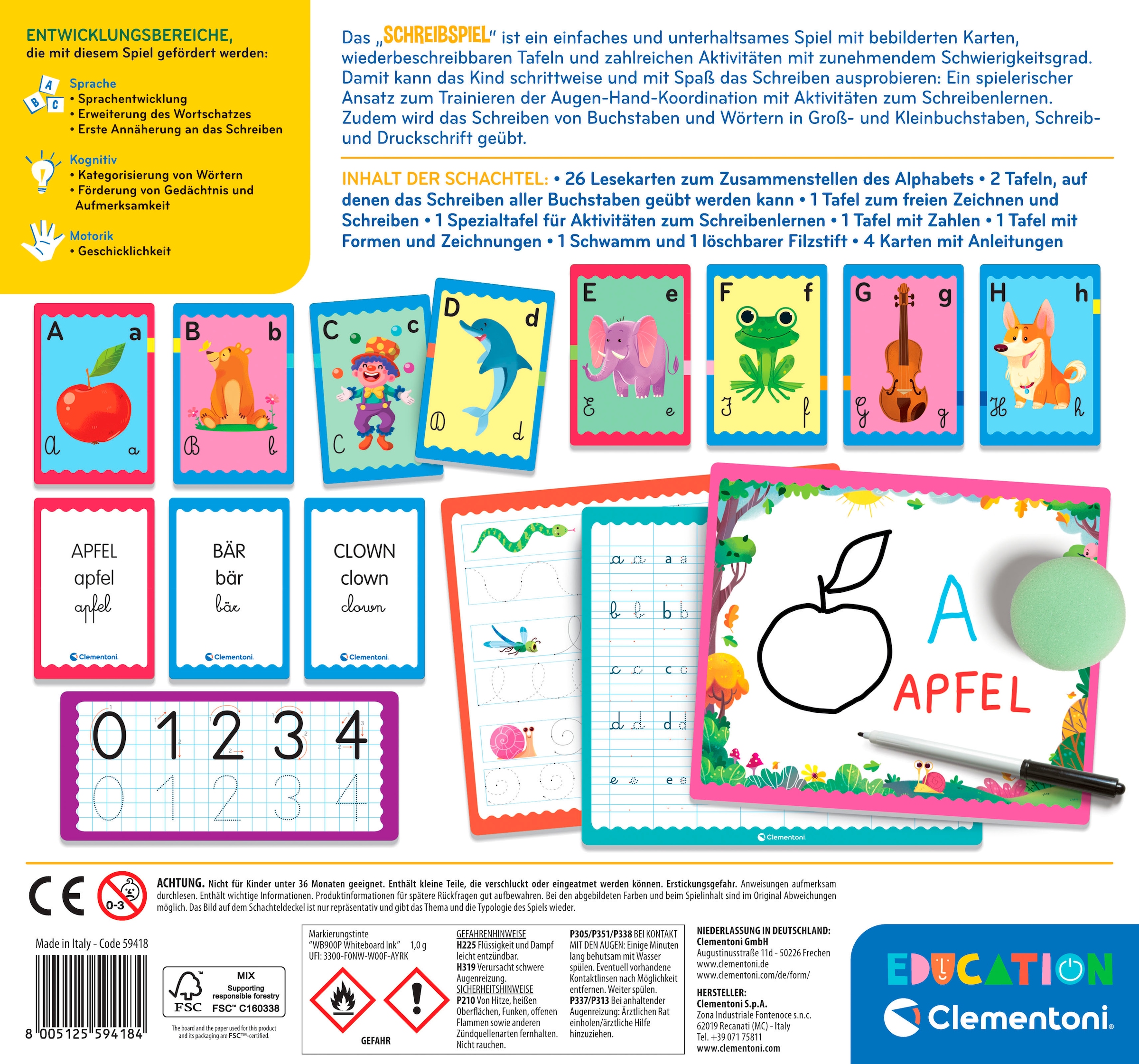 Clementoni® Spiel »Education, Schreib-Spiel«, Made in Europe
