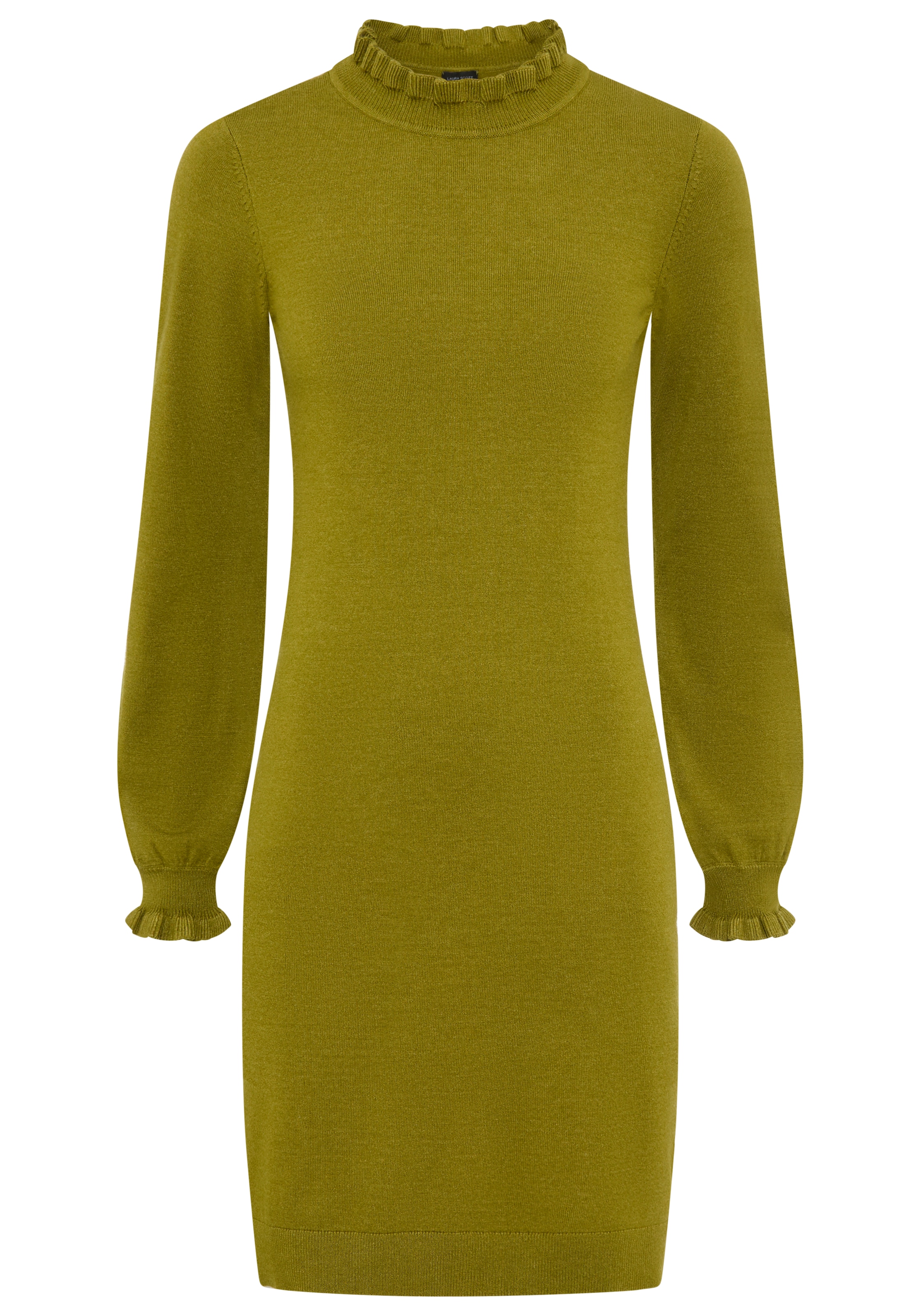 Laura Scott Strickkleid aus Viskosemischung mit femininem Rüschendetail