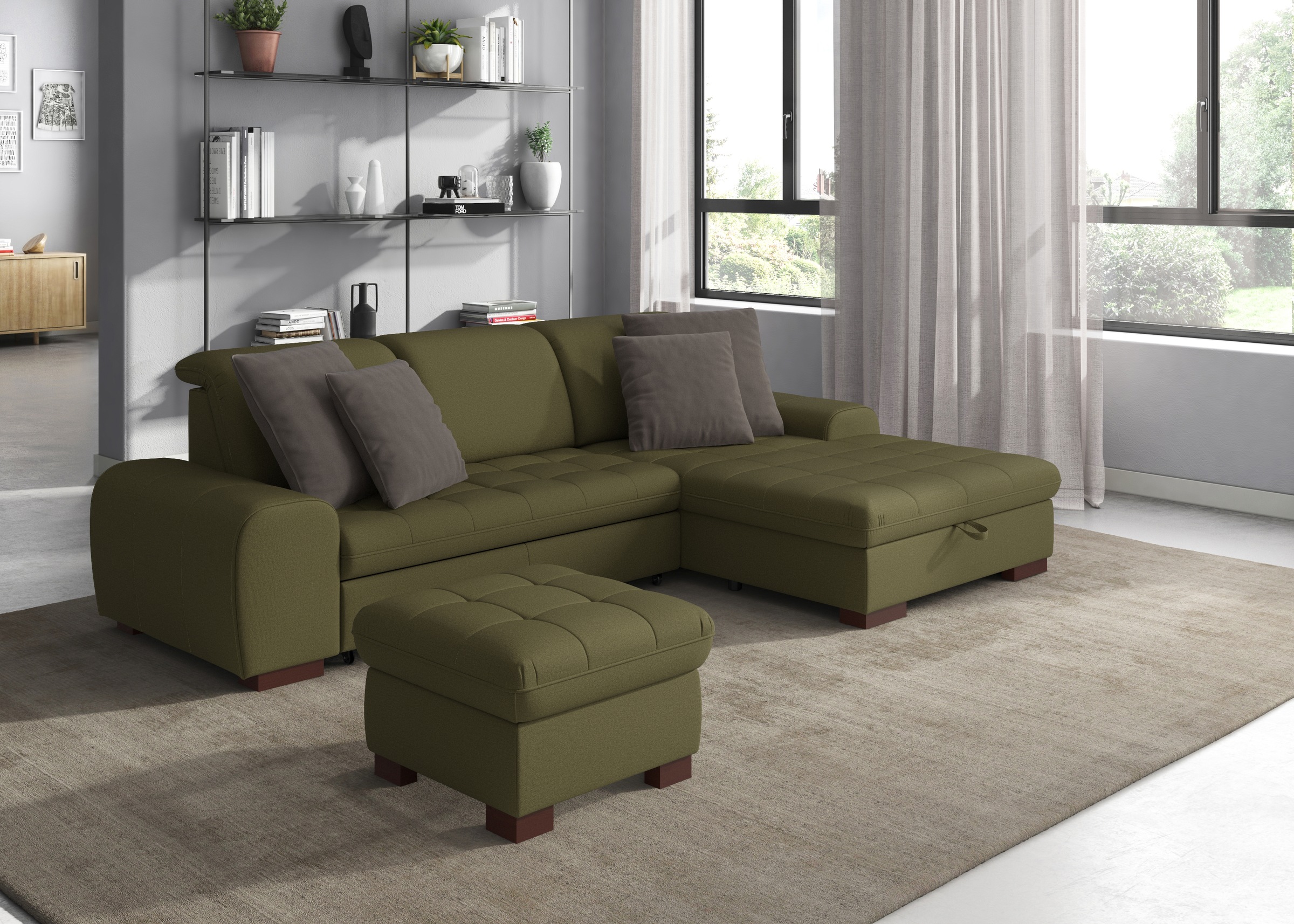 sit&more Ecksofa "Luxor L-Form" wahlweise mit Schlaffunktion, Bettkasten und Kopfteilverstellung