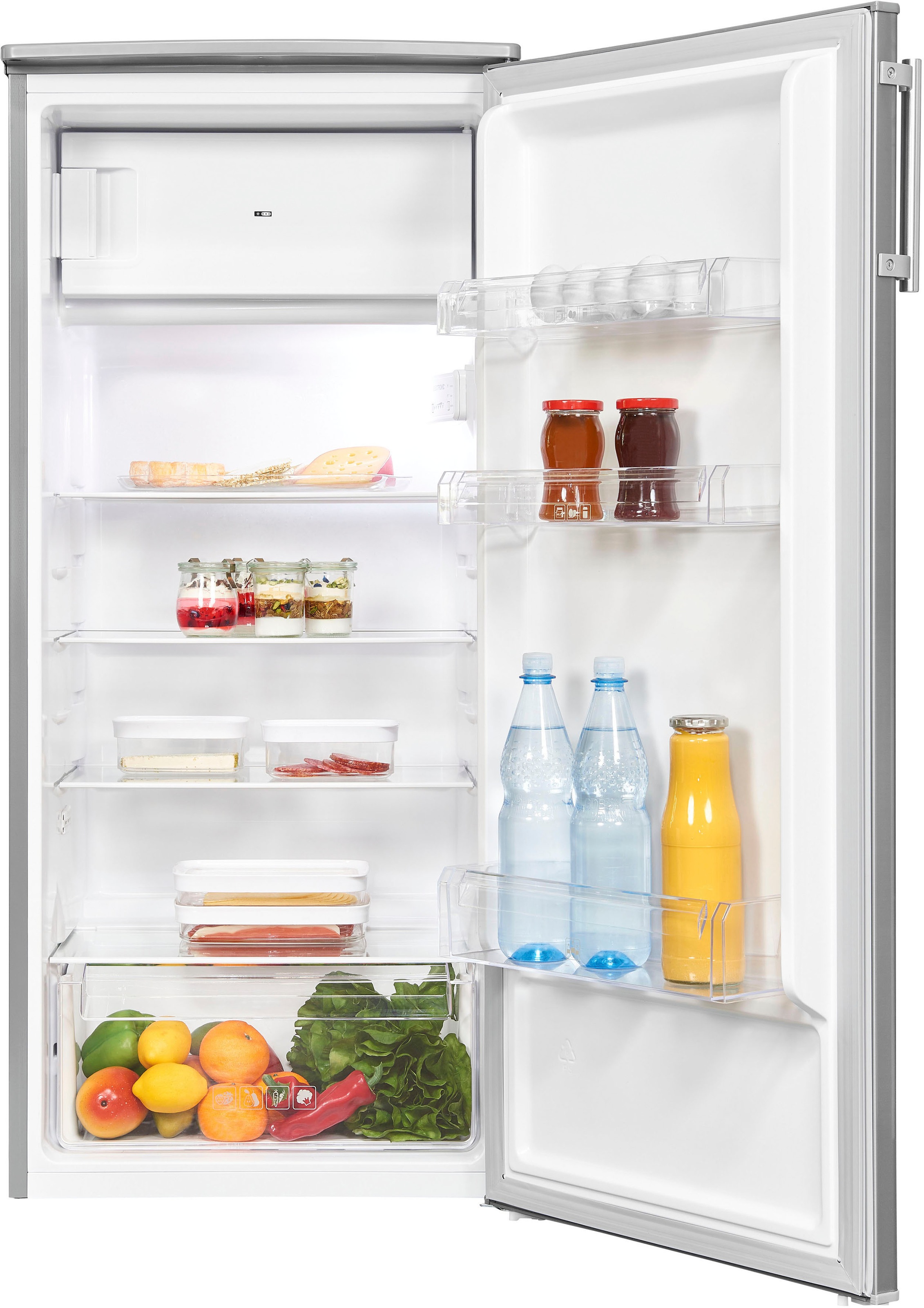 exquisit Kühlschrank "KS185-4-HE-040E inoxlook" 123,2 cm hoch 55 cm breit 1 günstig online kaufen