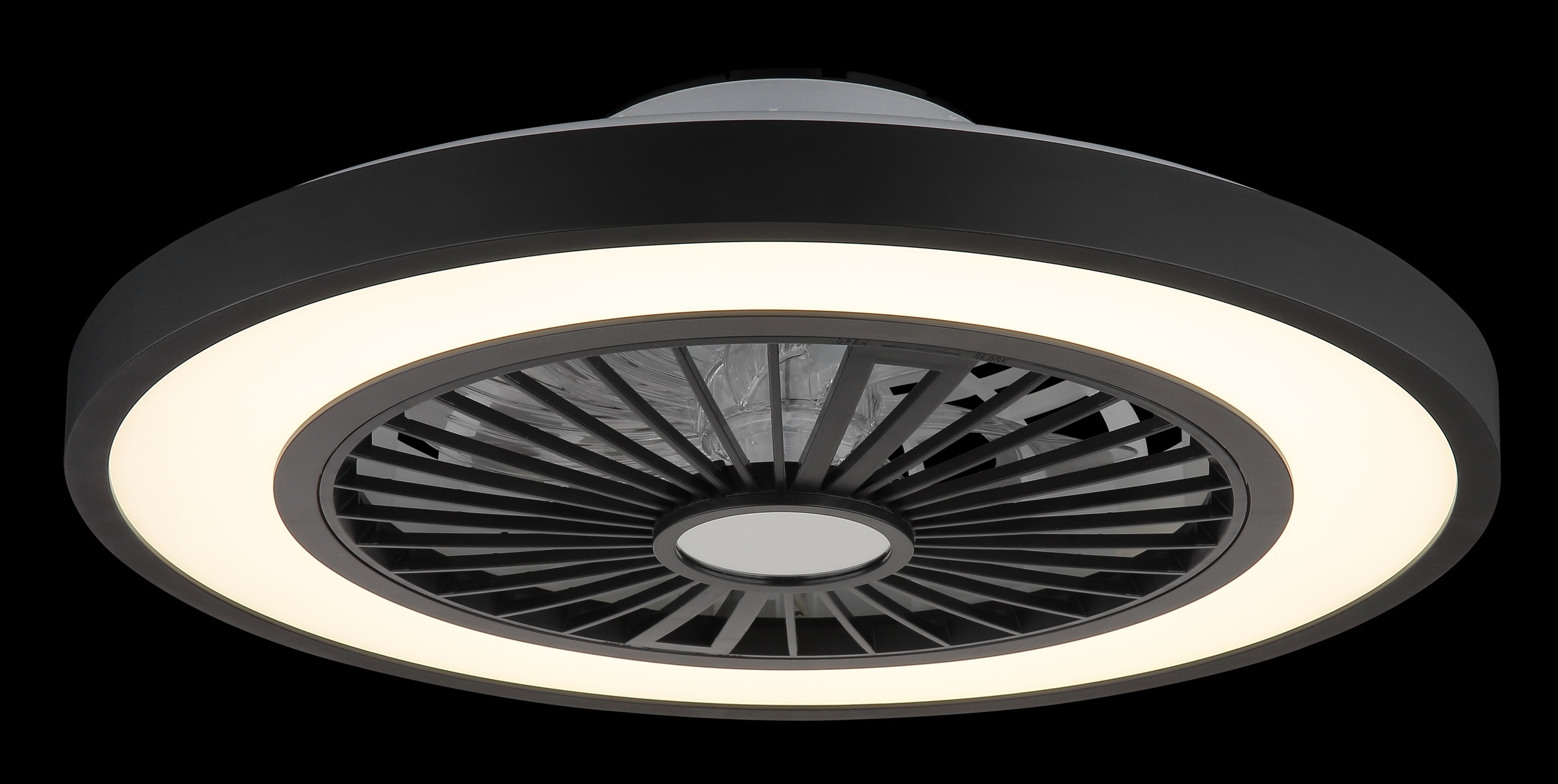 GLOBO LIGHTING Deckenleuchte »BLIZZAK«, Leuchtmittel LED-Modul | LED fest integriert, Deckenventilator Metall schwarz matt, LED