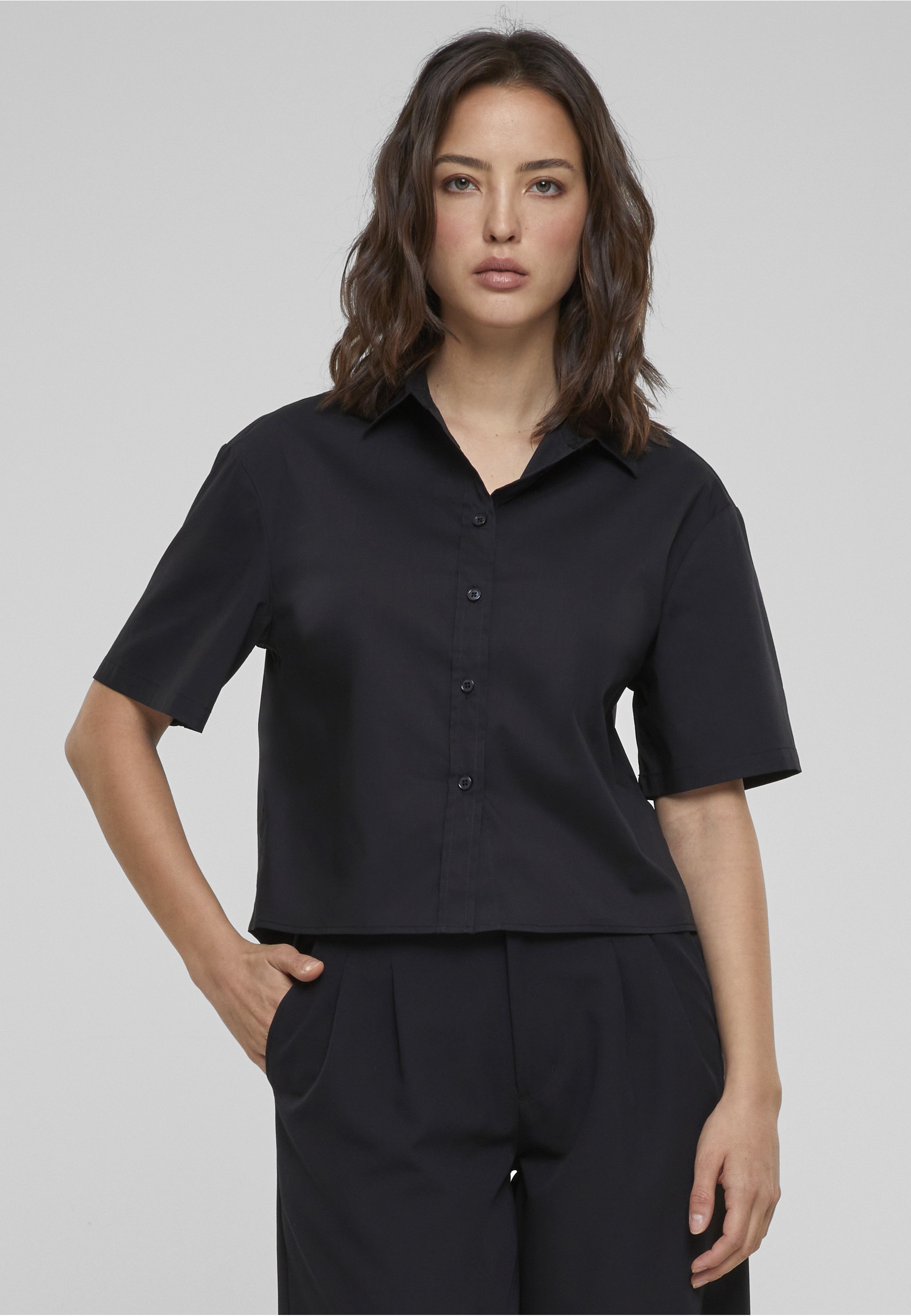 URBAN CLASSICS Kurzarmshirt »Urban Classics Damen Ladies Oversized Shirt« 1