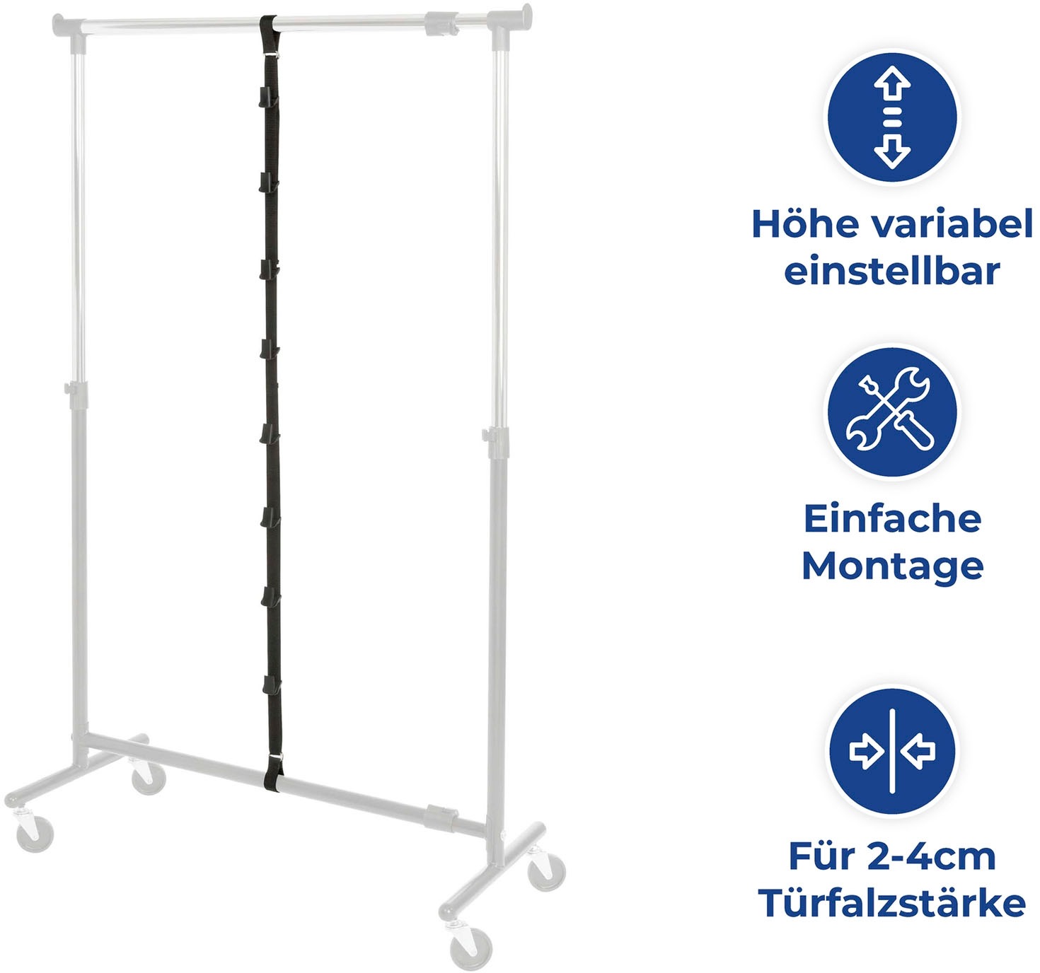 Thumbnail - Maximex Ablageelement "Taschengarderobe", 2er-Set, inkl. Haken für Türbreiten von 2 - 4 cm