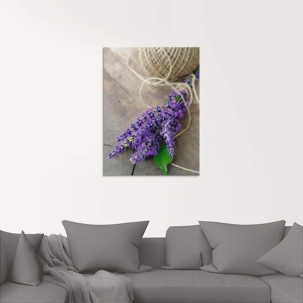 Artland Glasbild »Lavendel Strauß«, Blumen, (1 St.)