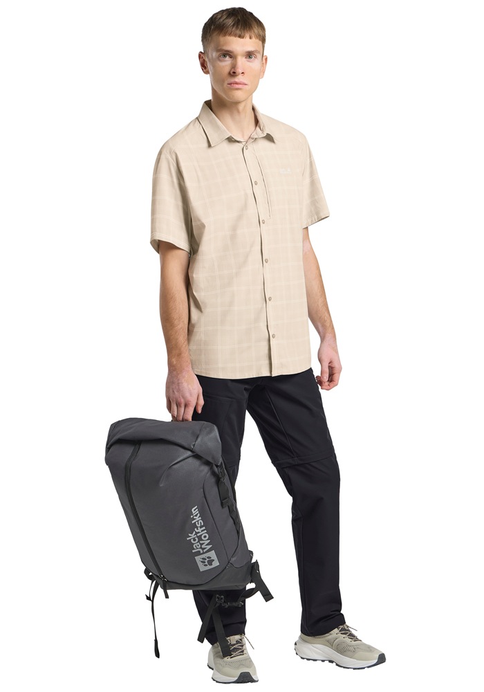 Jack Wolfskin Norbo S/S Shirt Men Check Oyster Size S 4