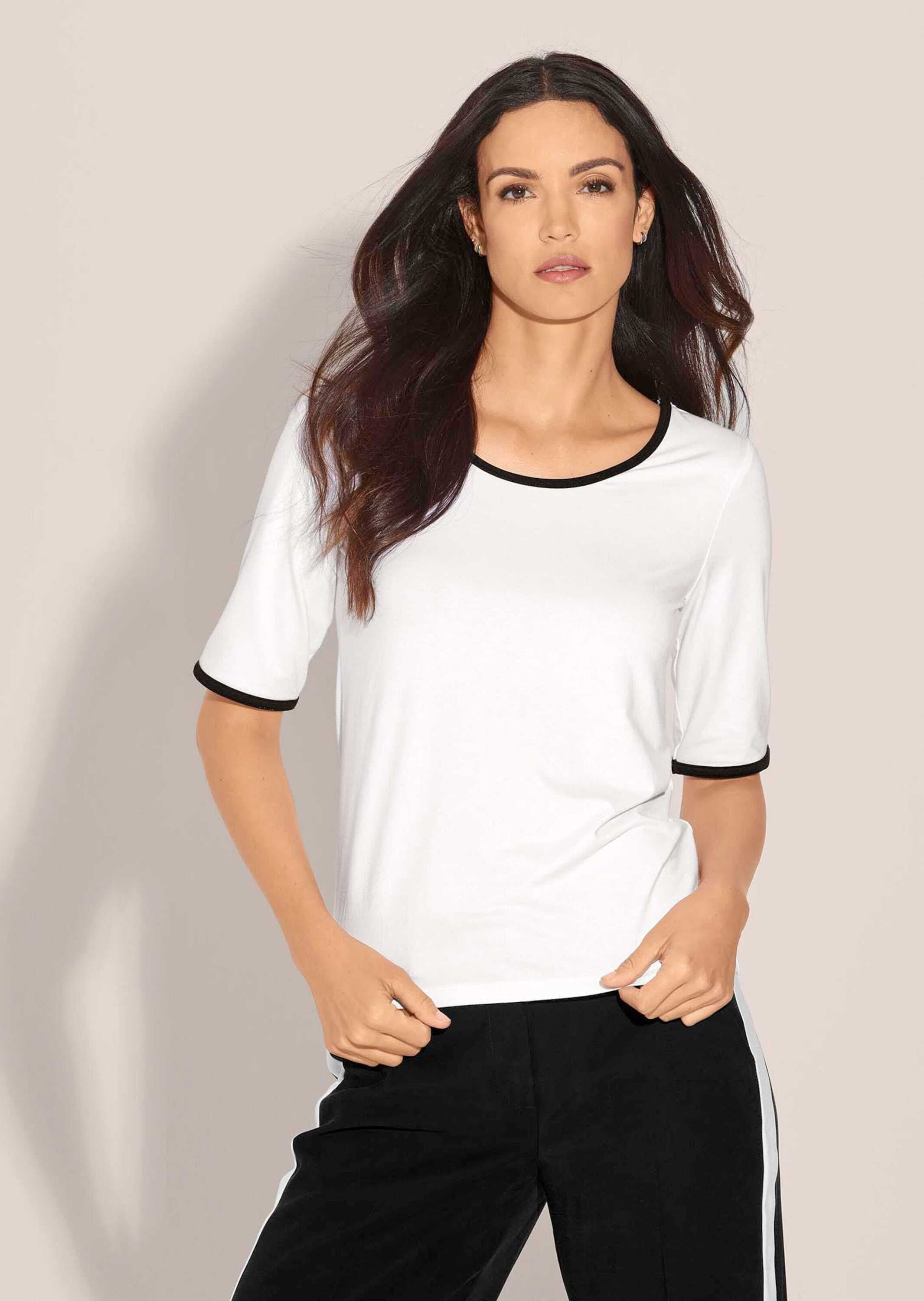 MADELEINE Kurzarmshirt »Shirt Halbarm-Shirt mit kontraststarken Paspeln«