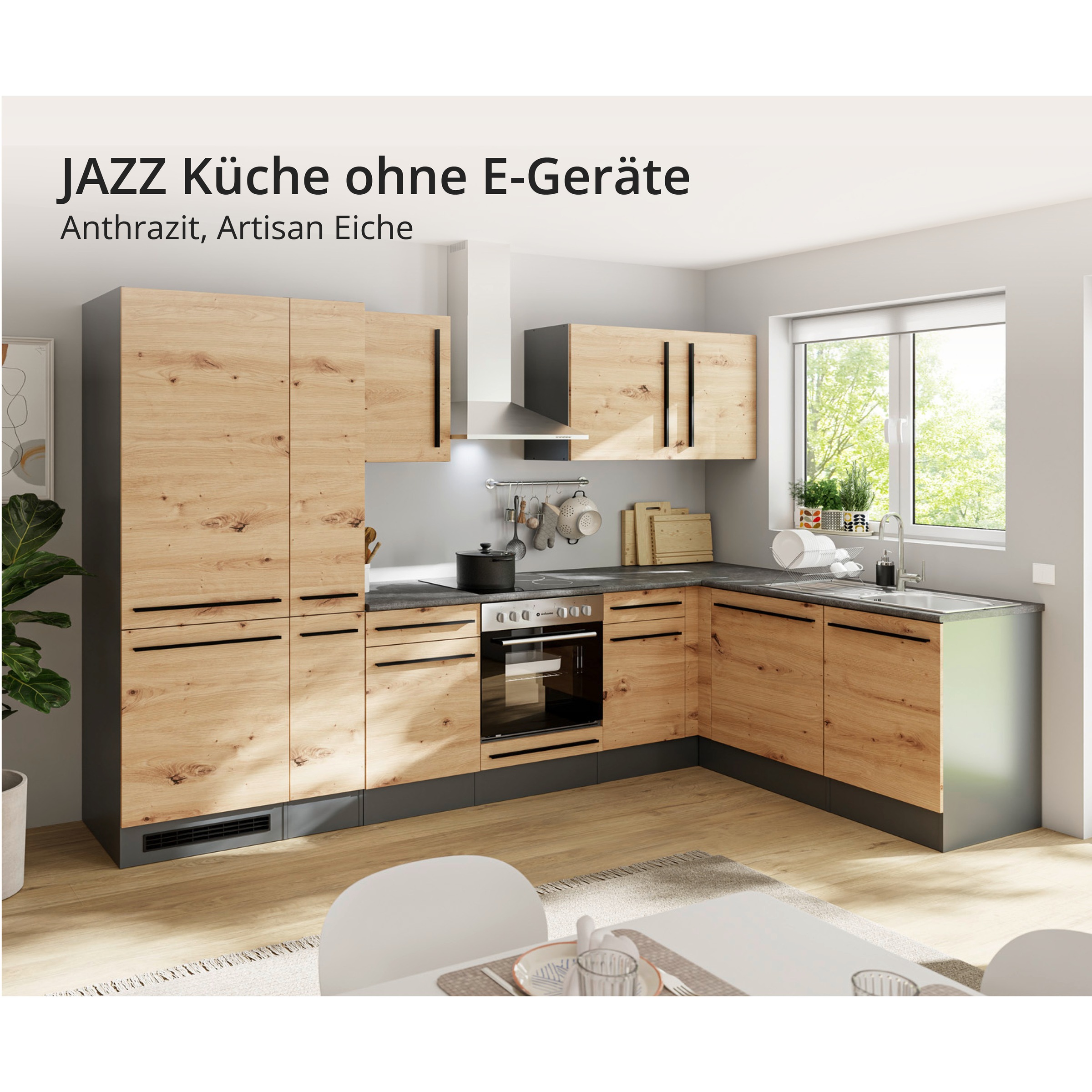 BASIC by Balculina Winkelküche »Jazz« Stellbreite 310x175 cm, wahlweise mit E-Geräten